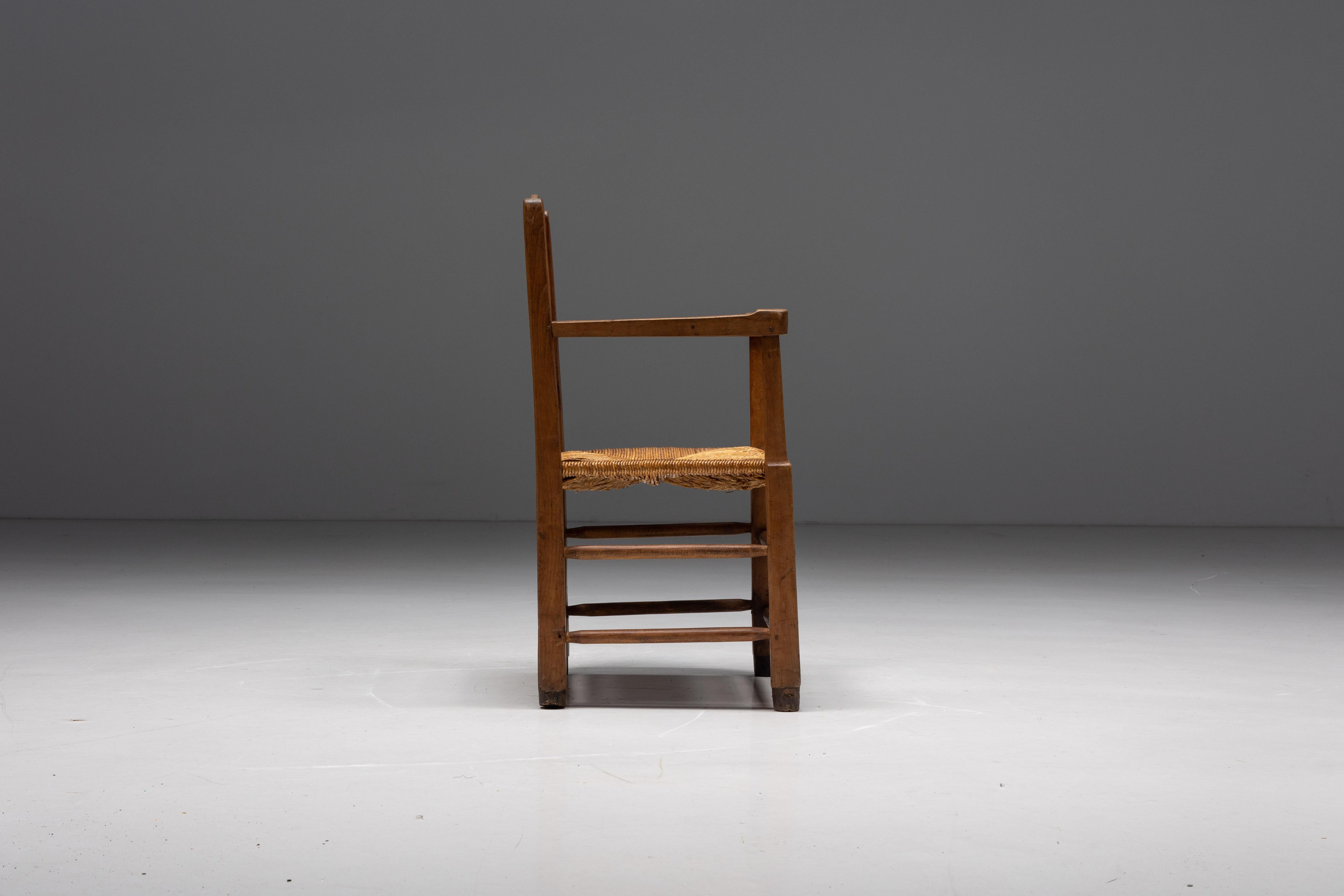 fauteuil rustique bois et paille