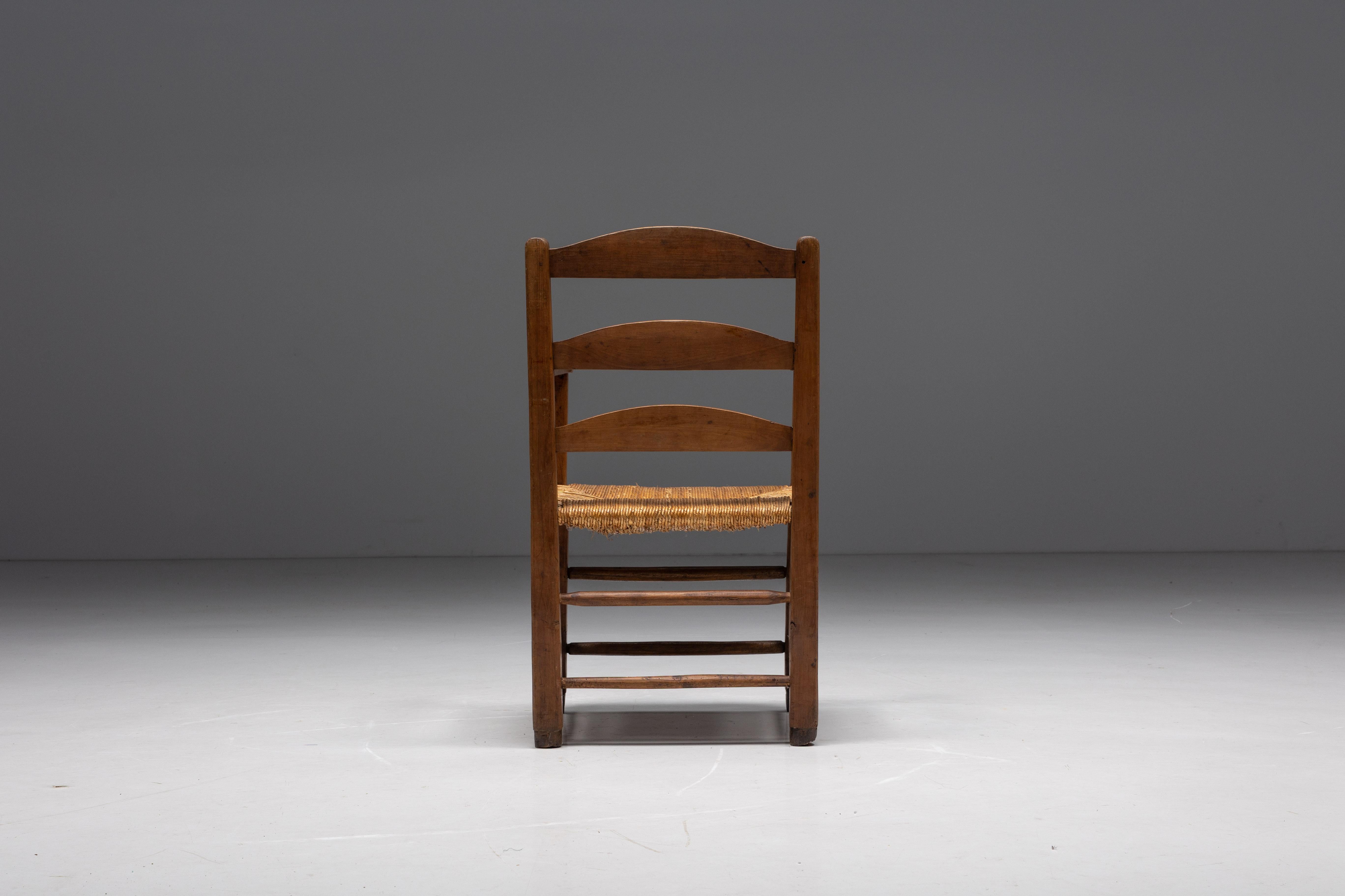 chaise rustique bois et paille