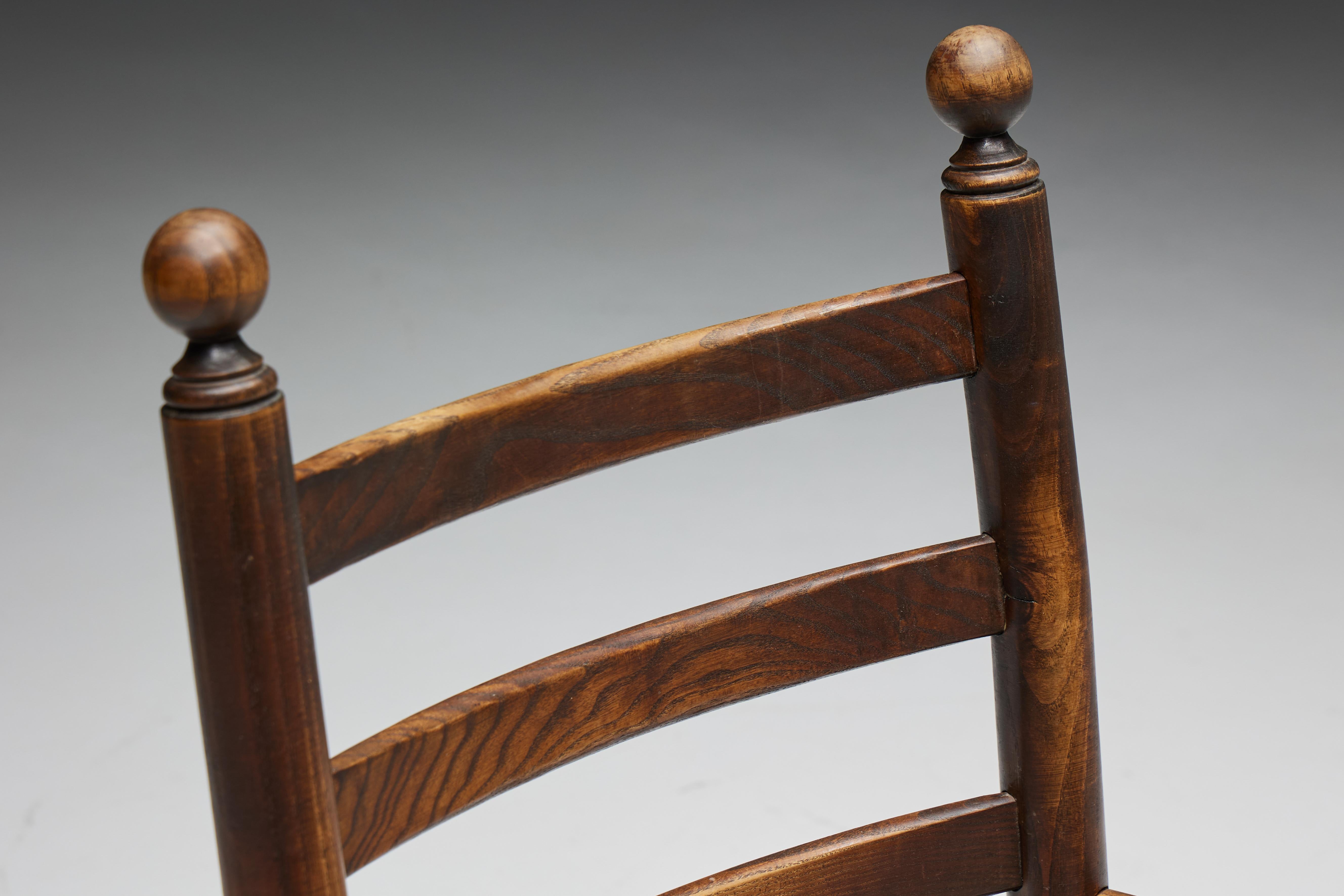 Rustikaler Sessel aus Holz und Stroh, Frankreich, 1900er Jahre 6