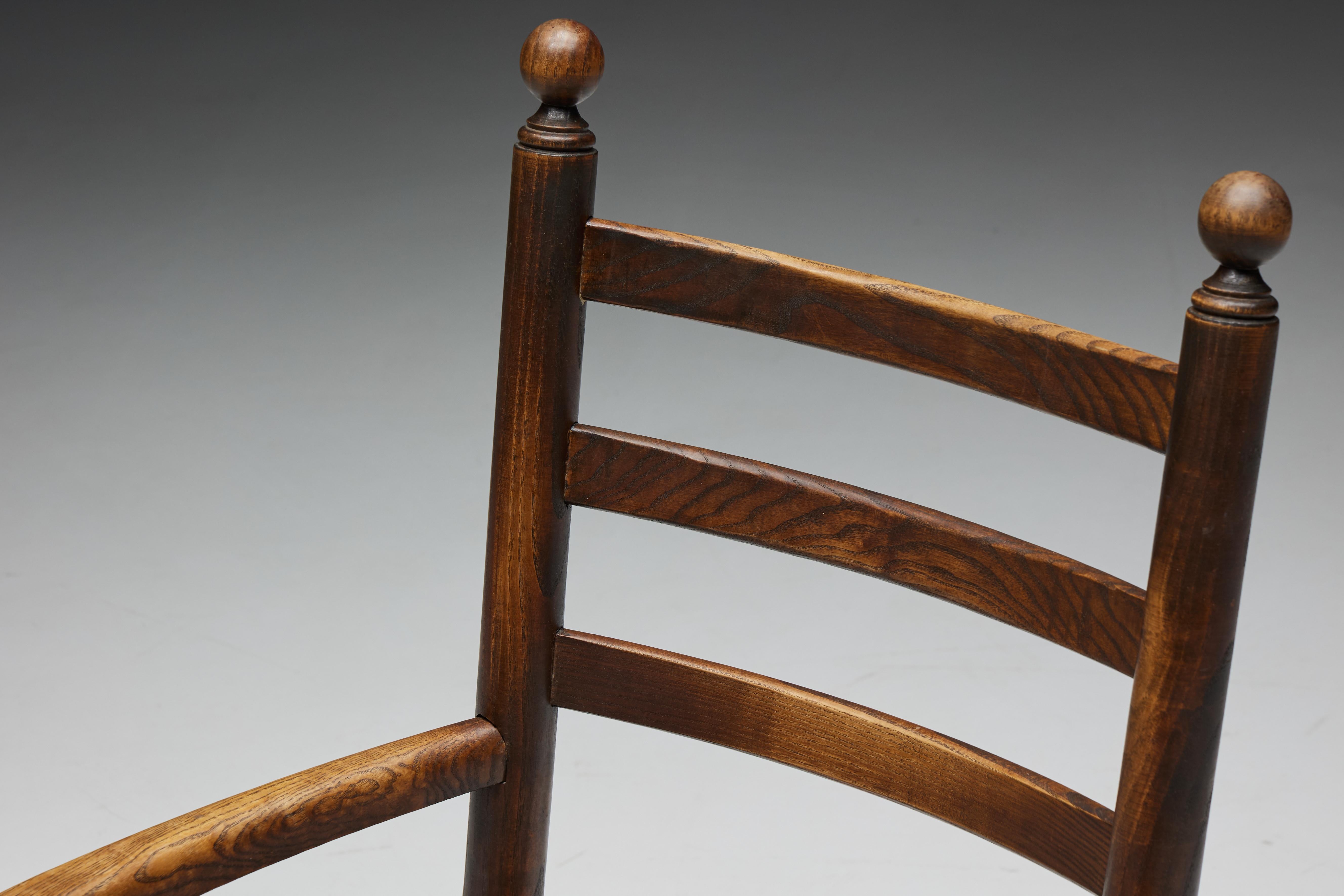 Rustikaler Sessel aus Holz und Stroh, Frankreich, 1900er Jahre 9