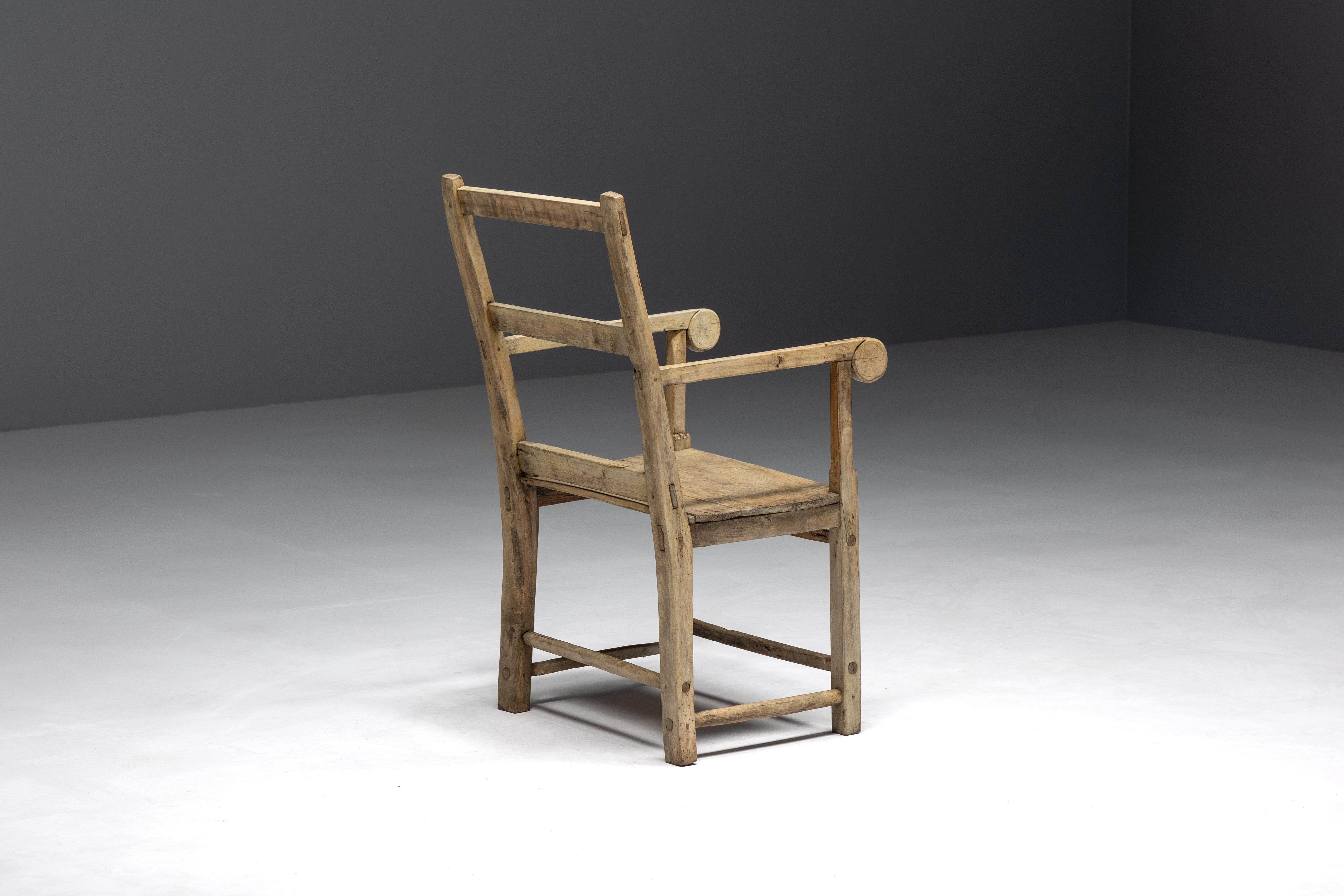 French Rustic Art Populaire Armchair, France, 19th Century For Sale