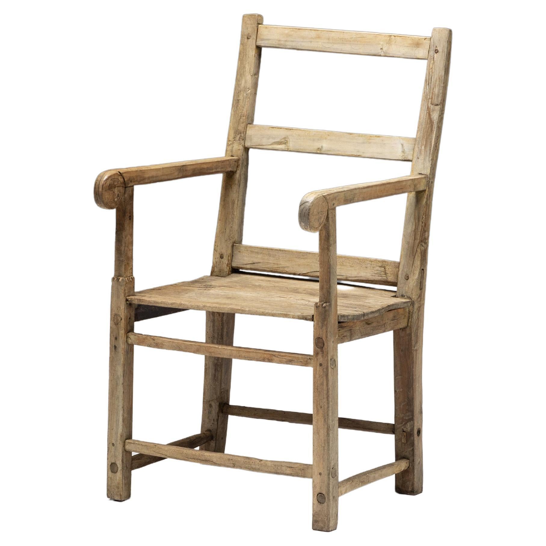 Rustic Art Populaire Armchair, France, 19th Century For Sale