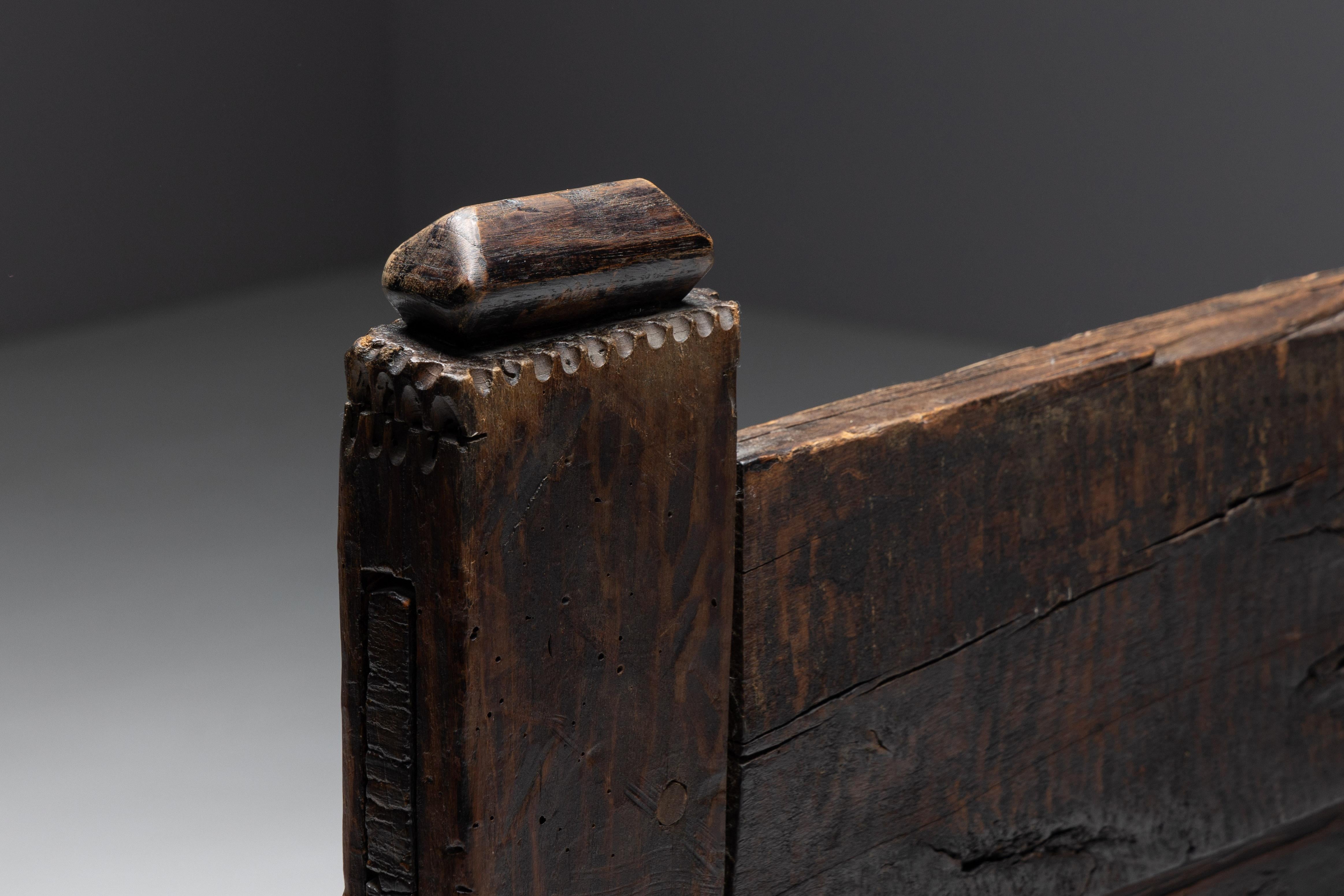Rustic Art Populaire Bench, France, 19th Century For Sale 3
