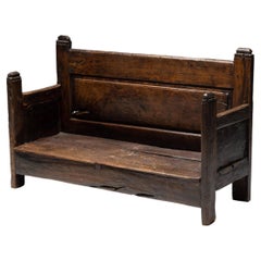 Used Rustic Art Populaire Bench, France, 19th Century
