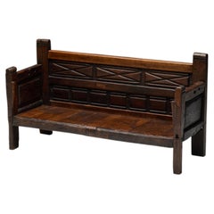 Rustic Art Populaire Bench, France, 19th Century