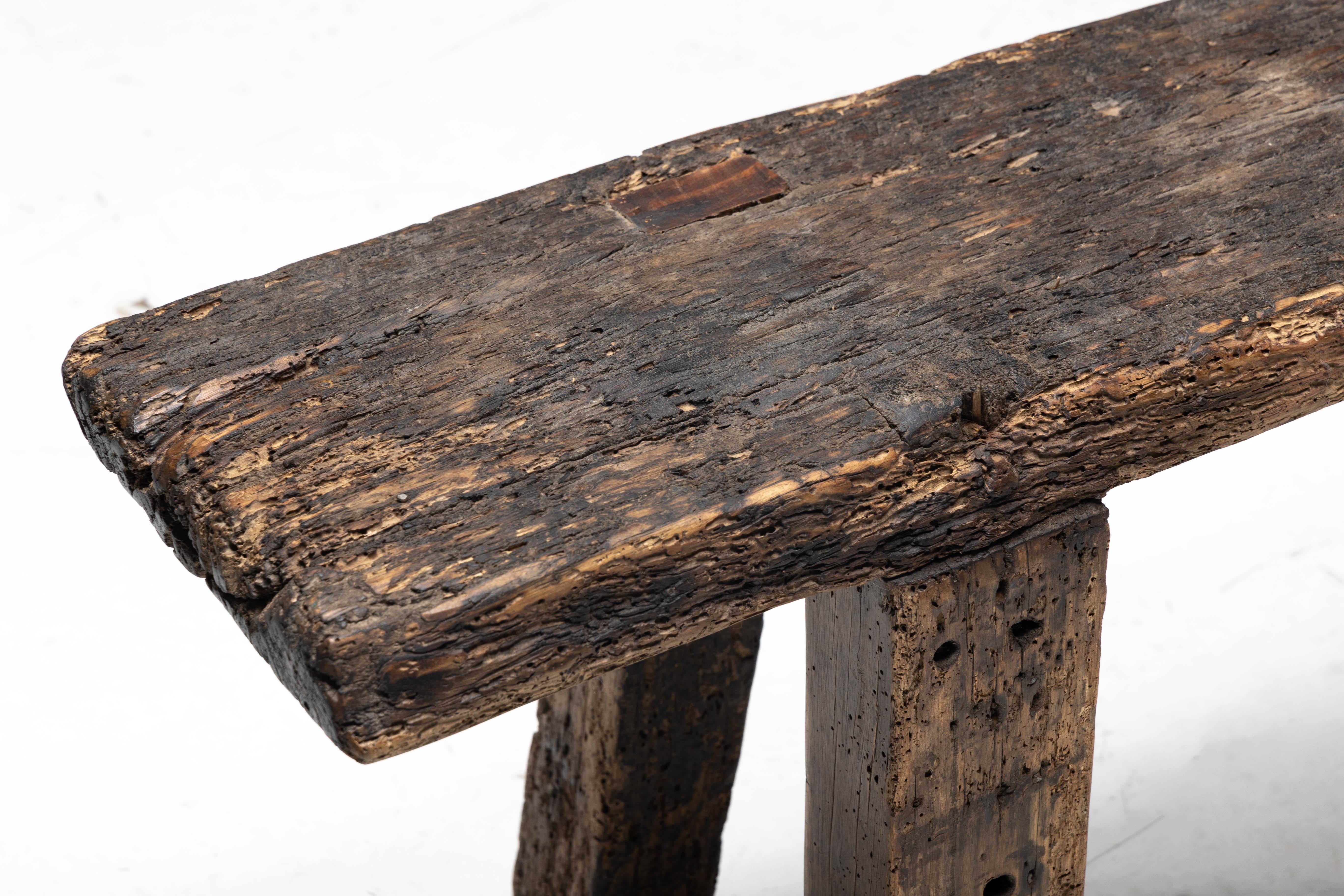 Rustic Art Populaire Bench, France, Early 20th Century For Sale 1