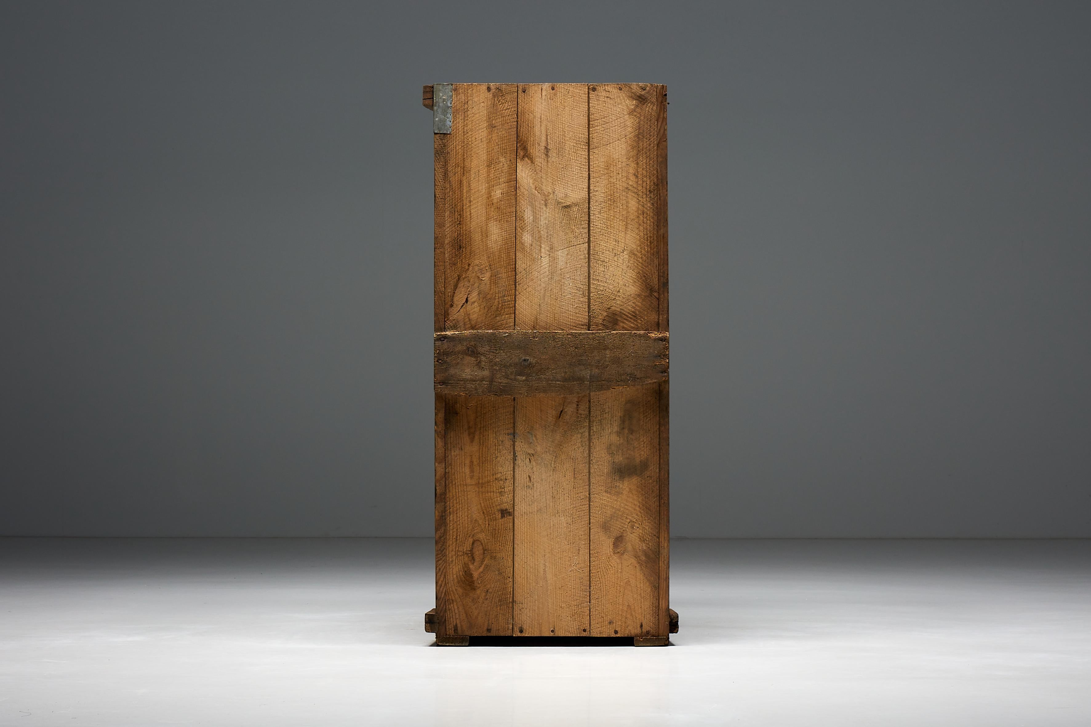 Wood Rustic Art Populaire Cabinet - 19th Century For Sale