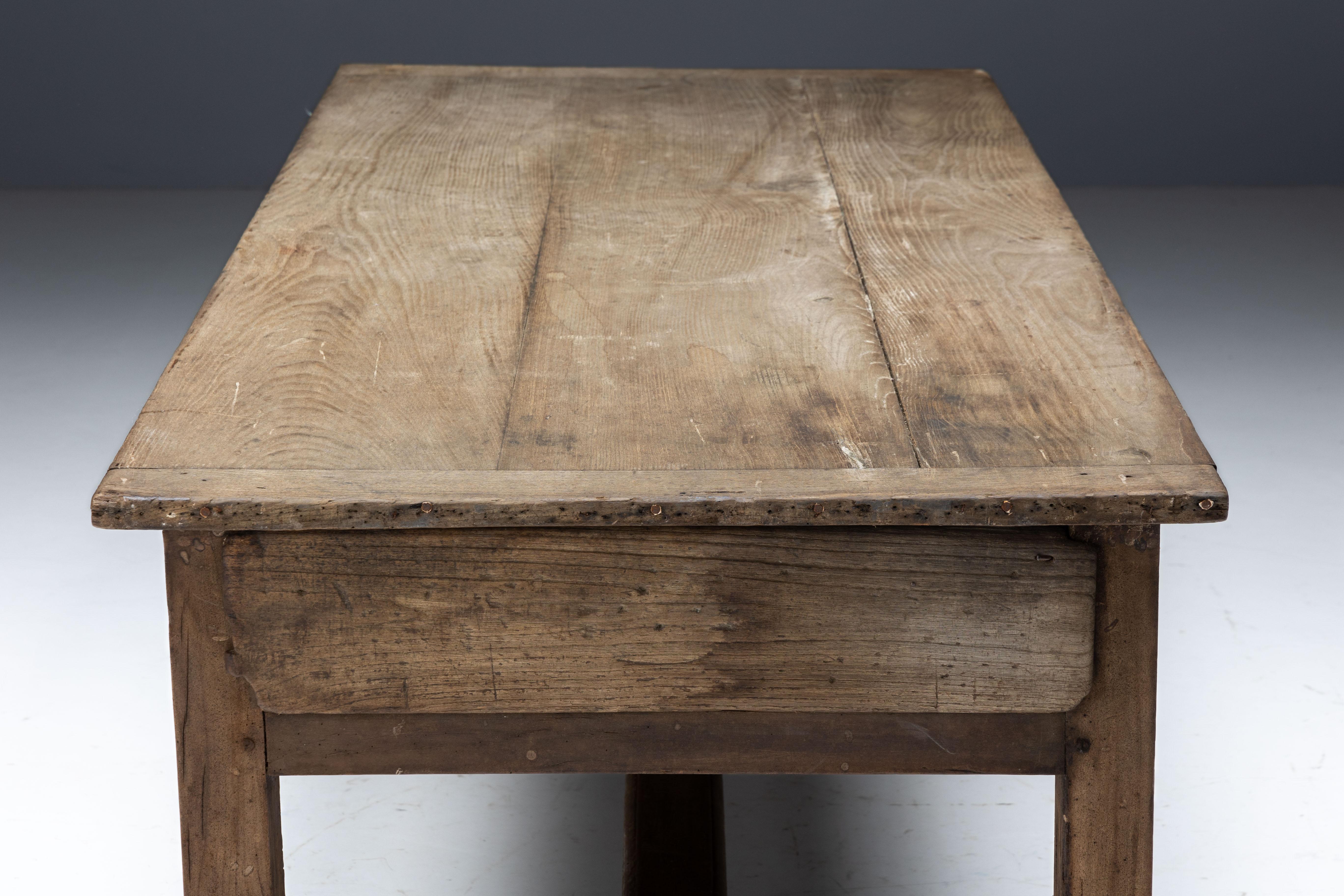 Rustic Art Populaire Dining Table, France, 19th Century For Sale 7