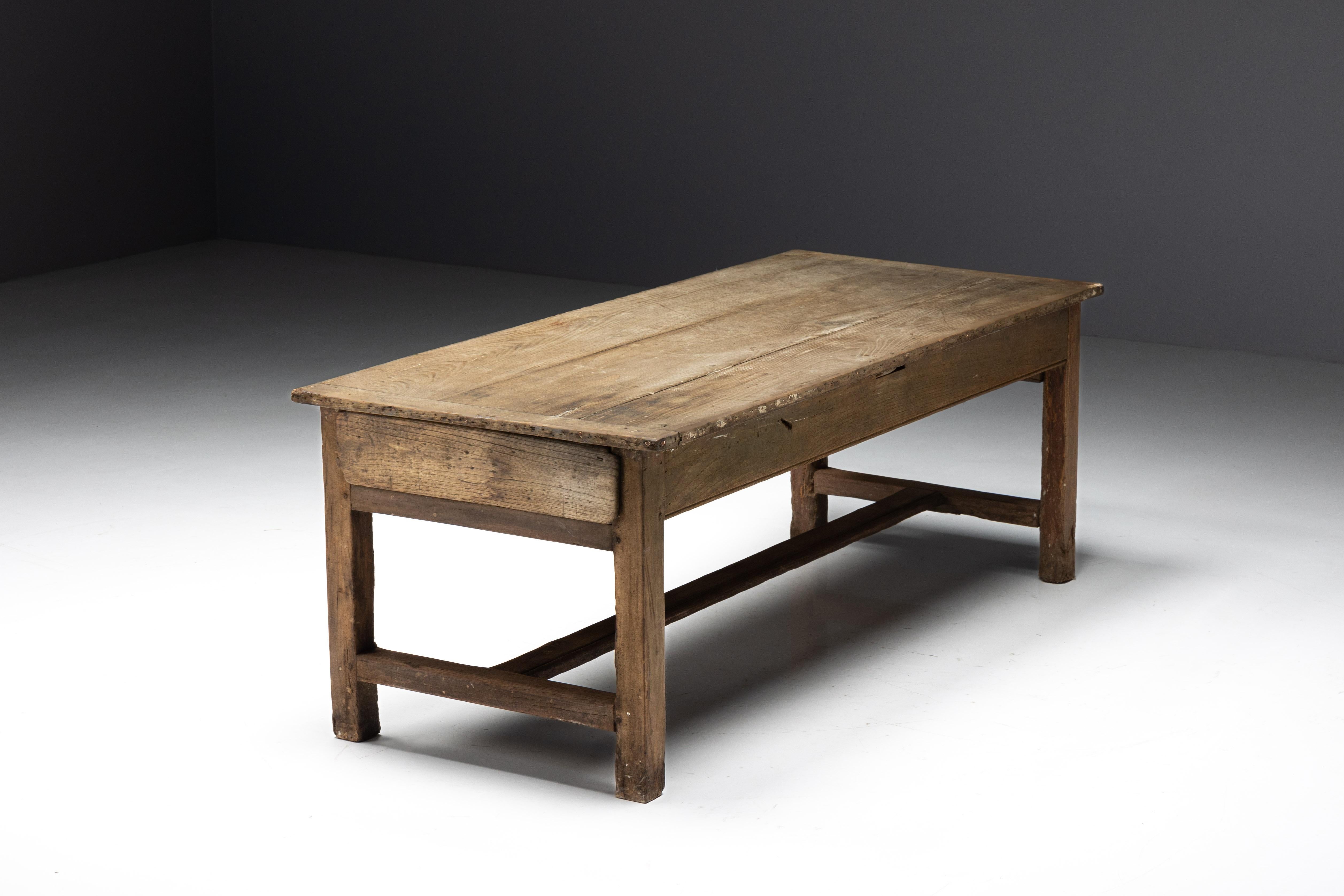 Rustic Art Populaire Dining Table, France, 19th Century For Sale 3
