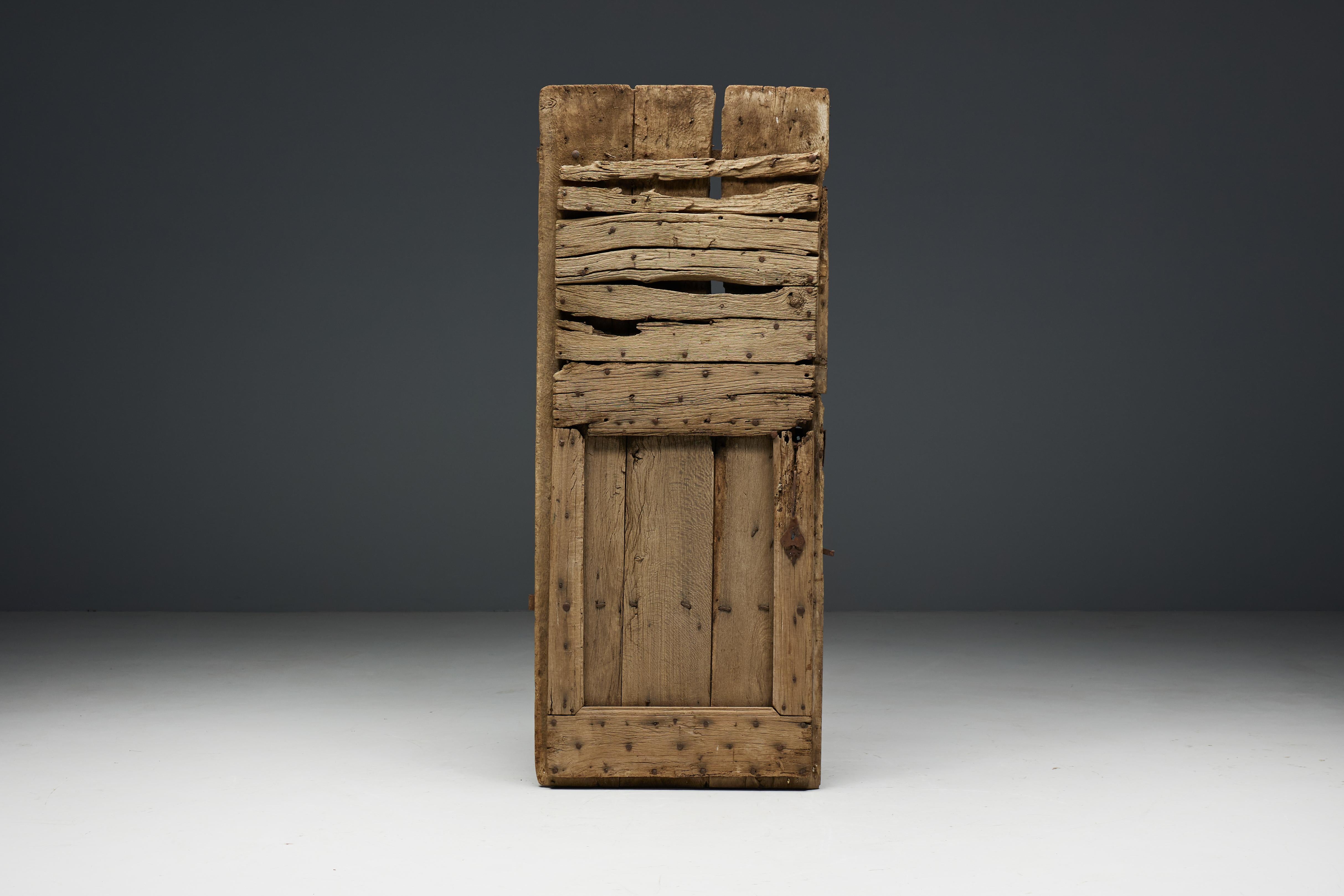 Rustikale Populaire-Türen der Kunst, Frankreich, 18. Jahrhundert im Angebot 4