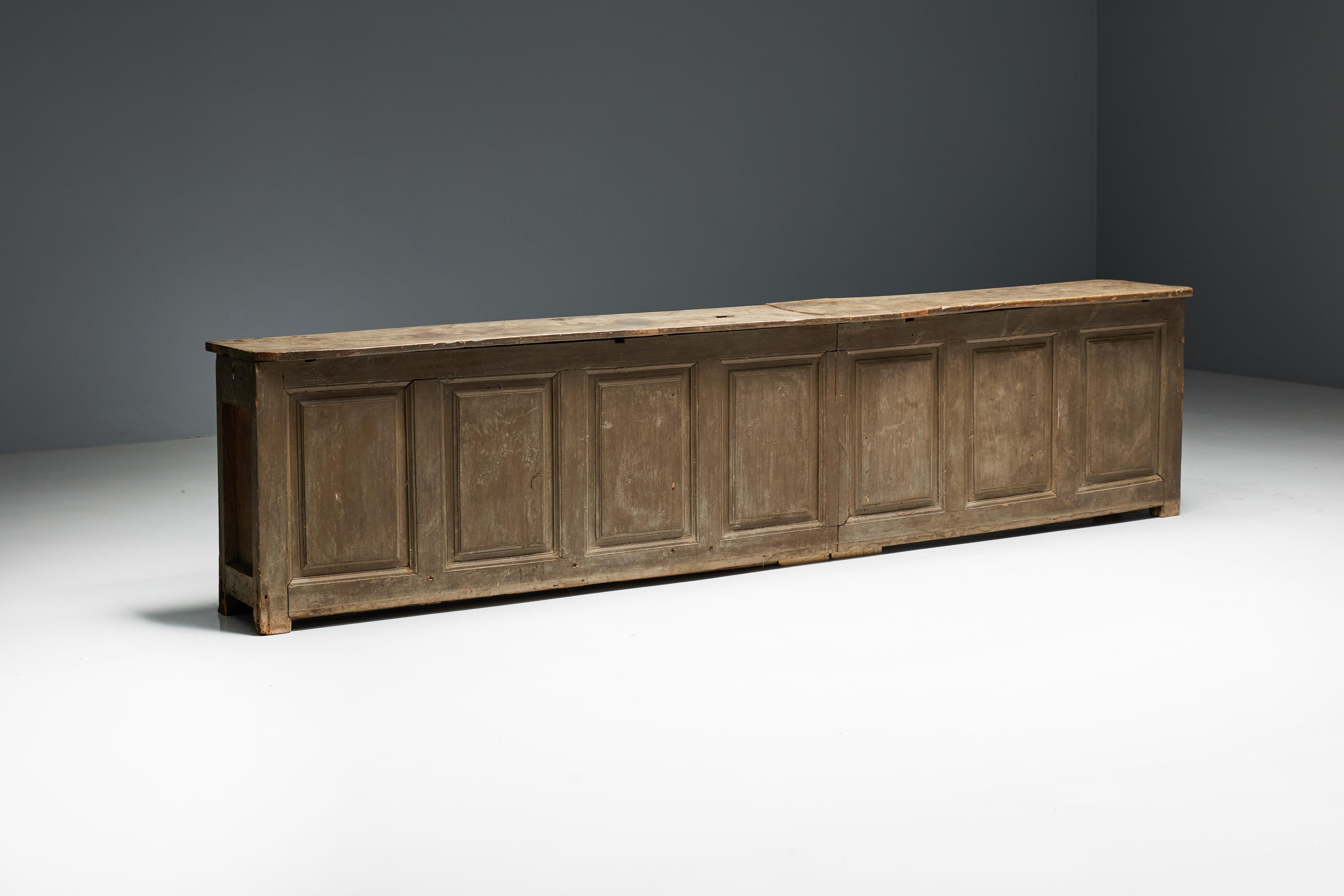 Rustic Art Populaire Freestanding Bar Counter, France, 19th Century For Sale 7