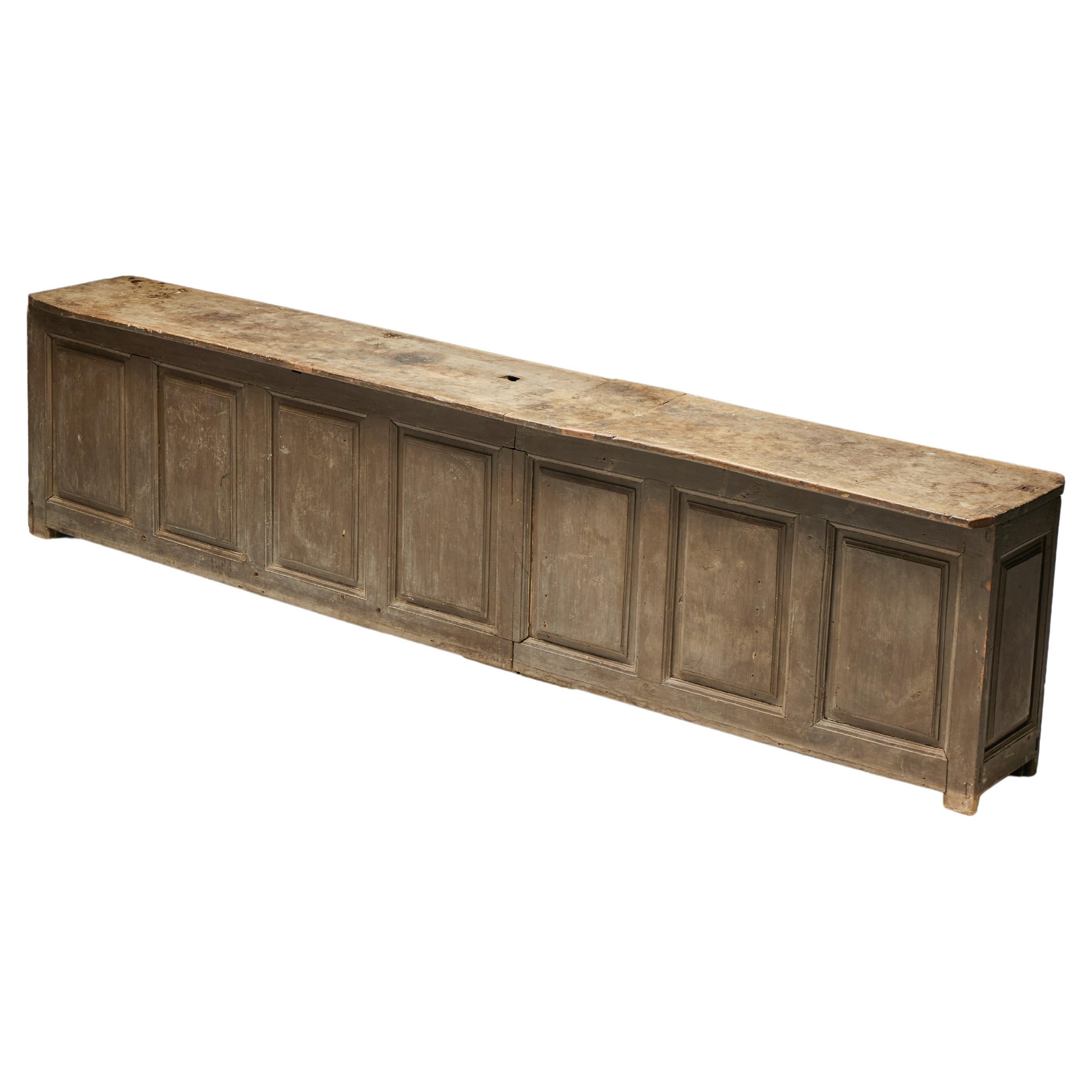 Rustic Art Populaire Freestanding Bar Counter, France, 19th Century
