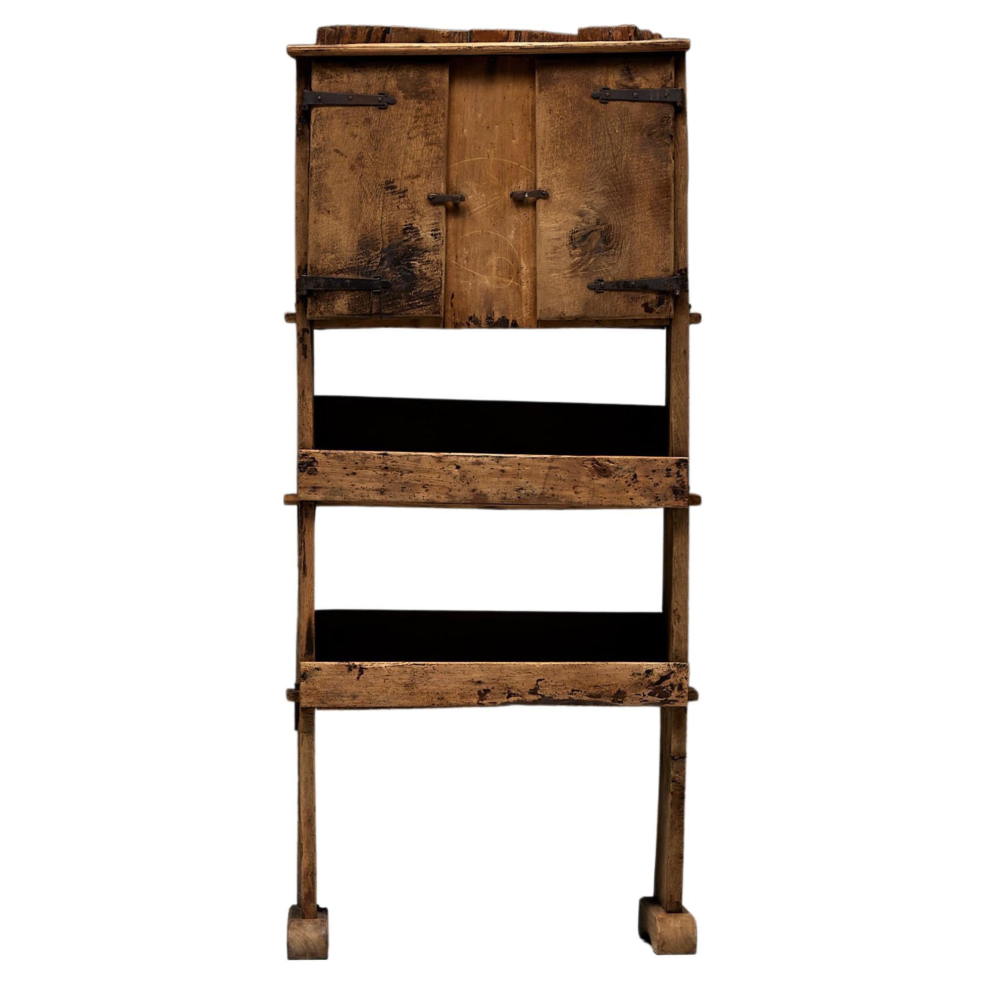 Rustic Art Populaire Sideboard, France, Mid-20th Century For Sale