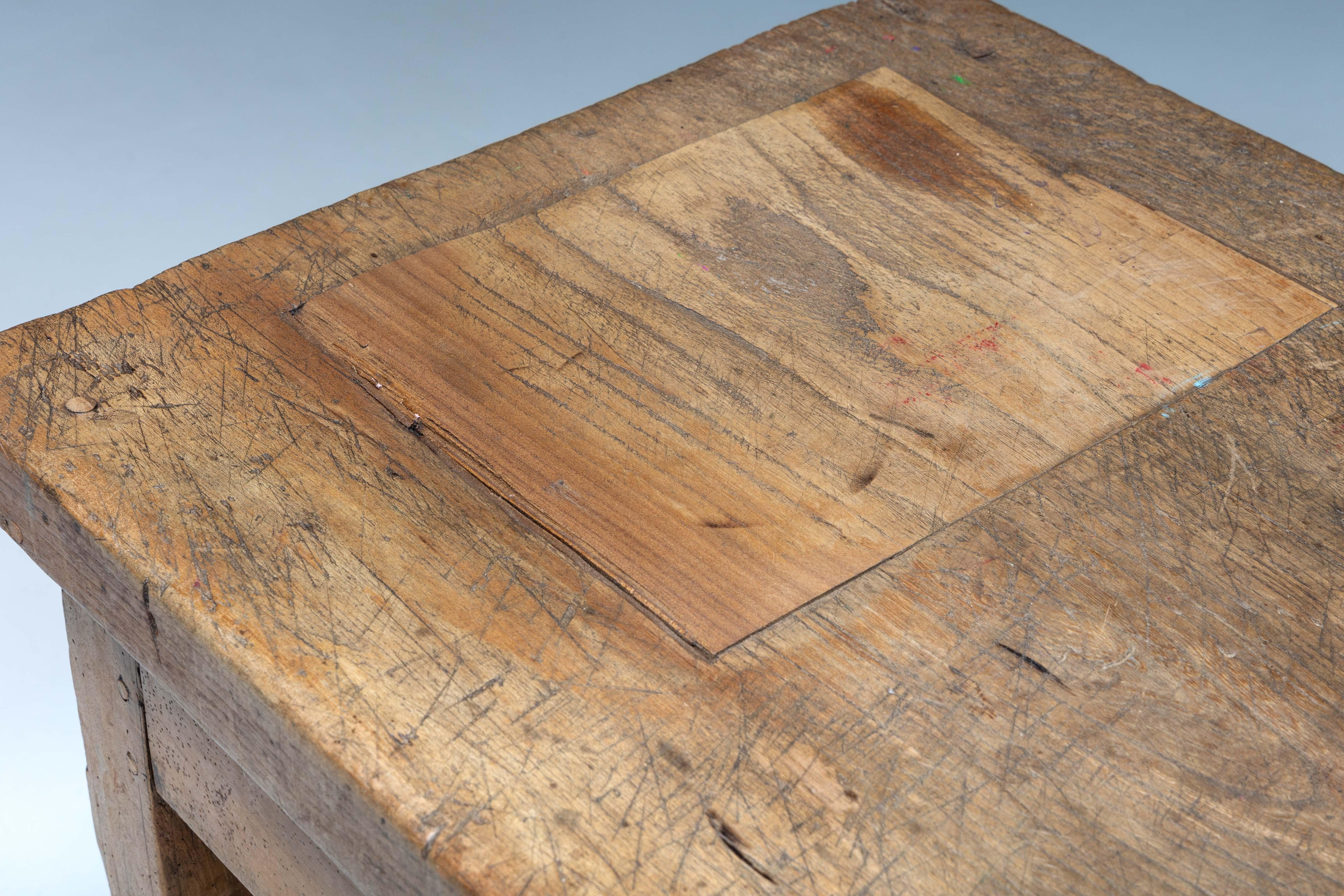 Rustic Art Populaire Writing Table, France, 1900s 1