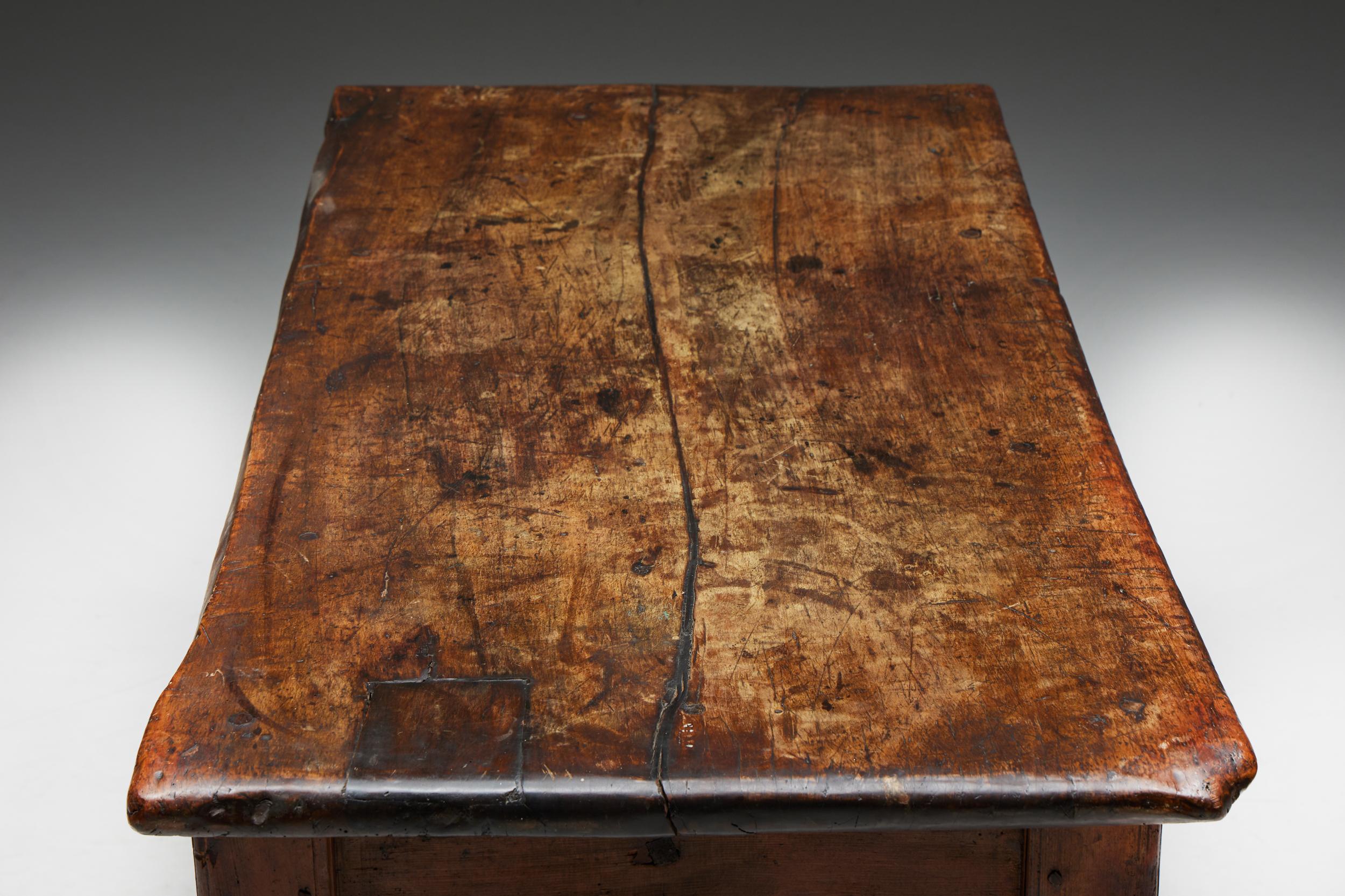 Rustic Art Populaire Writing Table, France, Early 20th Century For Sale 10