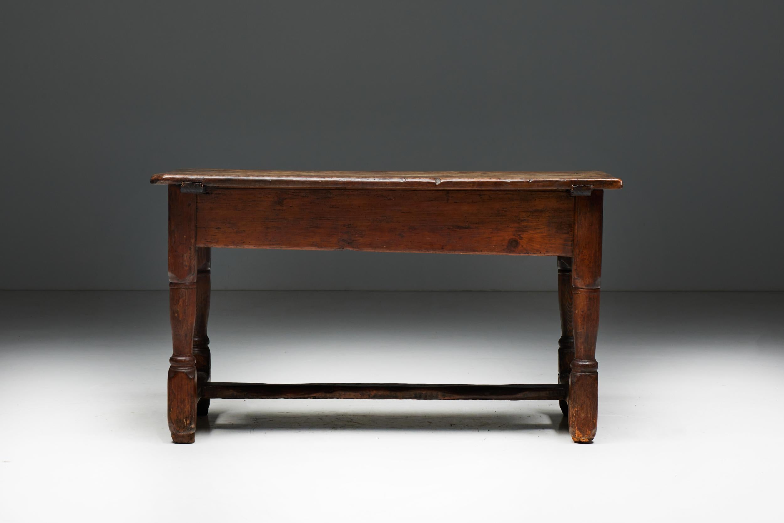 Rustic Art Populaire Writing Table, France, Early 20th Century For Sale 1