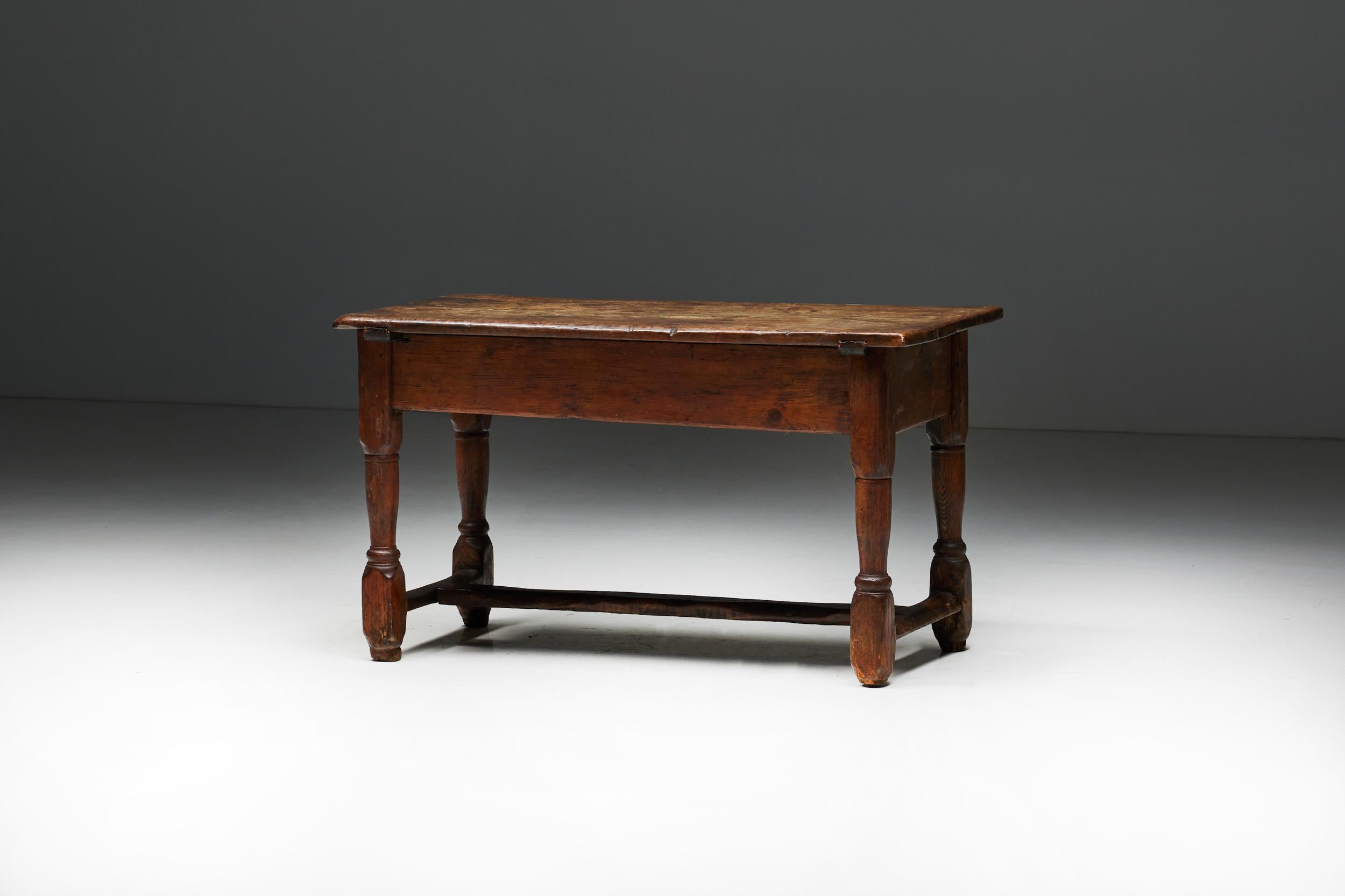 Rustic Art Populaire Writing Table, France, Early 20th Century For Sale 2