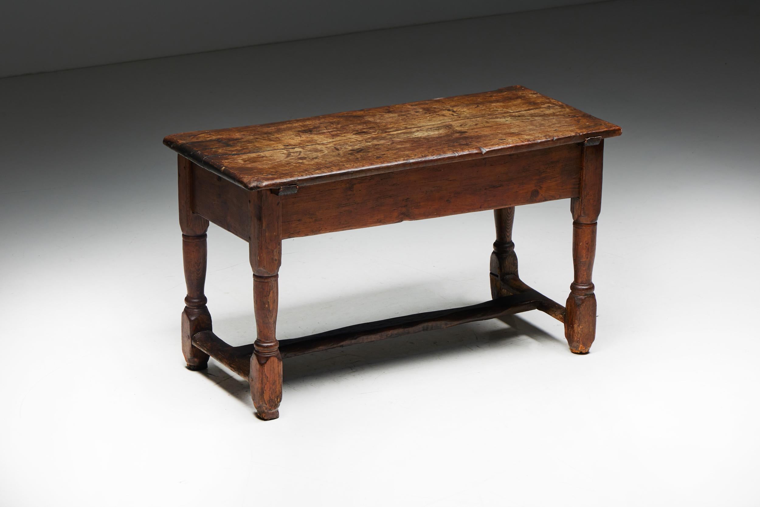 Rustic Art Populaire Writing Table, France, Early 20th Century For Sale 3