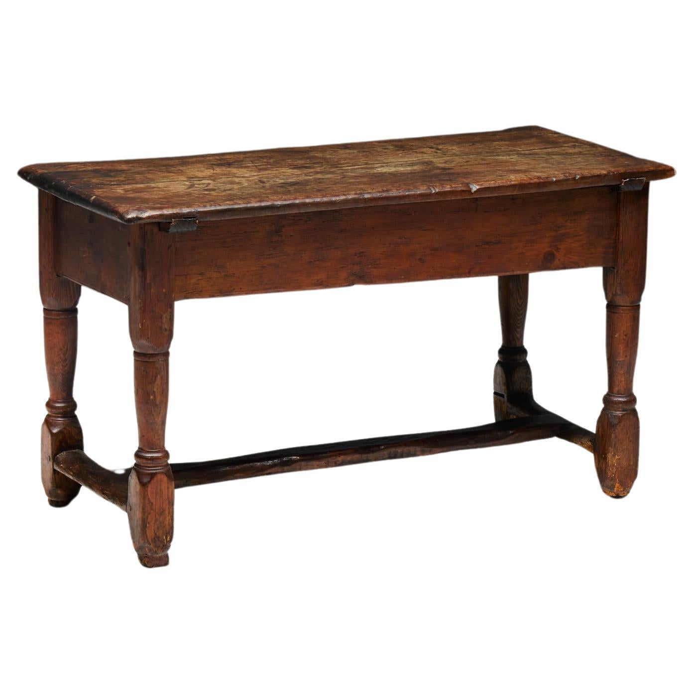 Rustic Art Populaire Writing Table, France, Early 20th Century