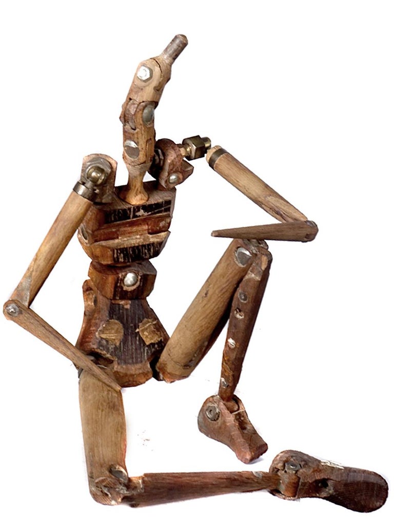 Rustic Articulated Artist's Mannequin at 1stDibs