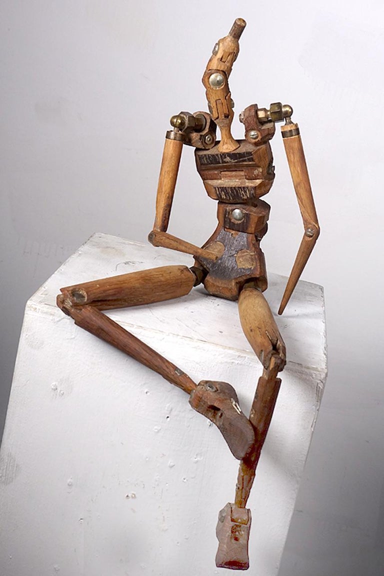 Rustic Articulated Artist's Mannequin at 1stDibs