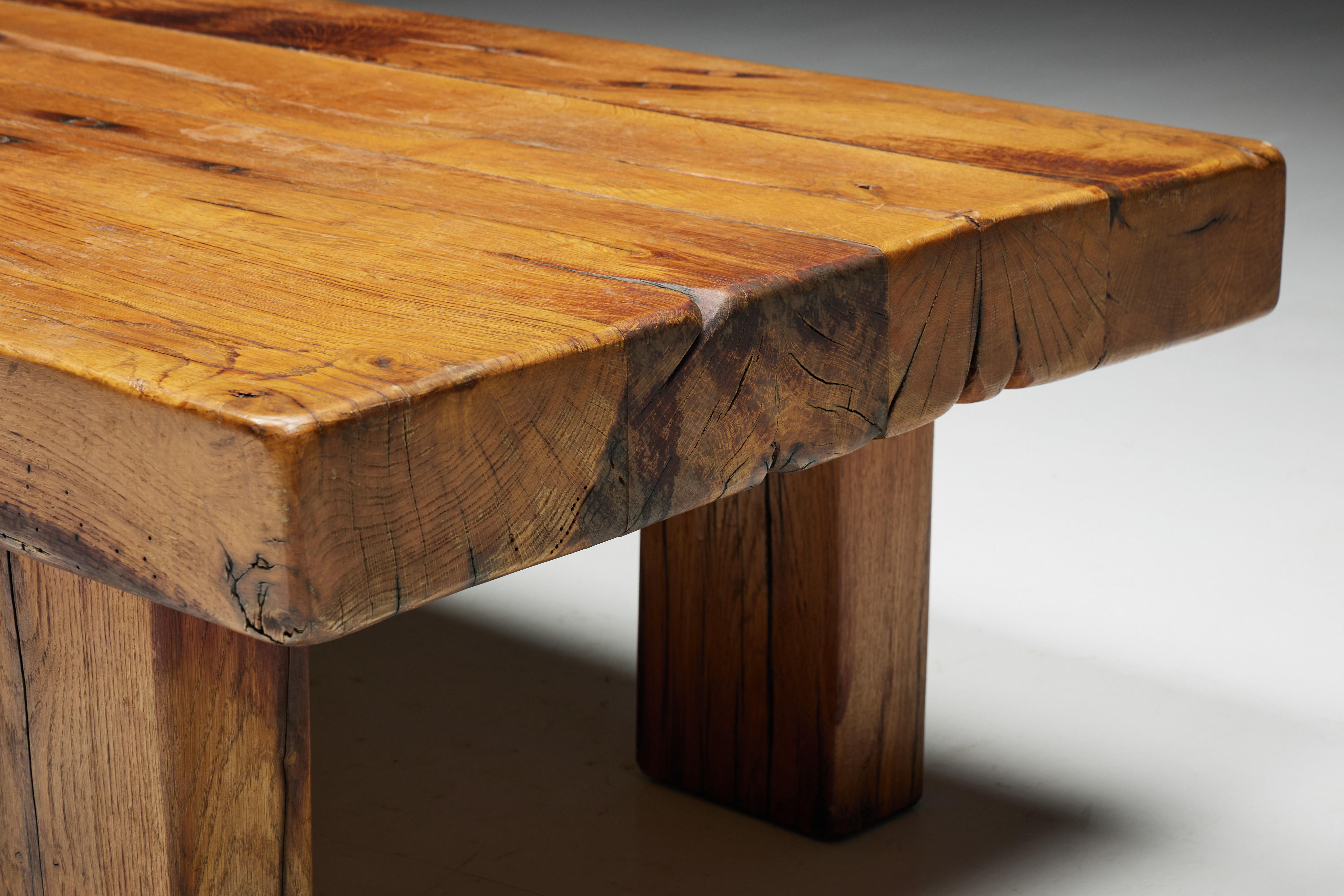 Rustic Artisan Coffee Table, France, 1950s For Sale 3