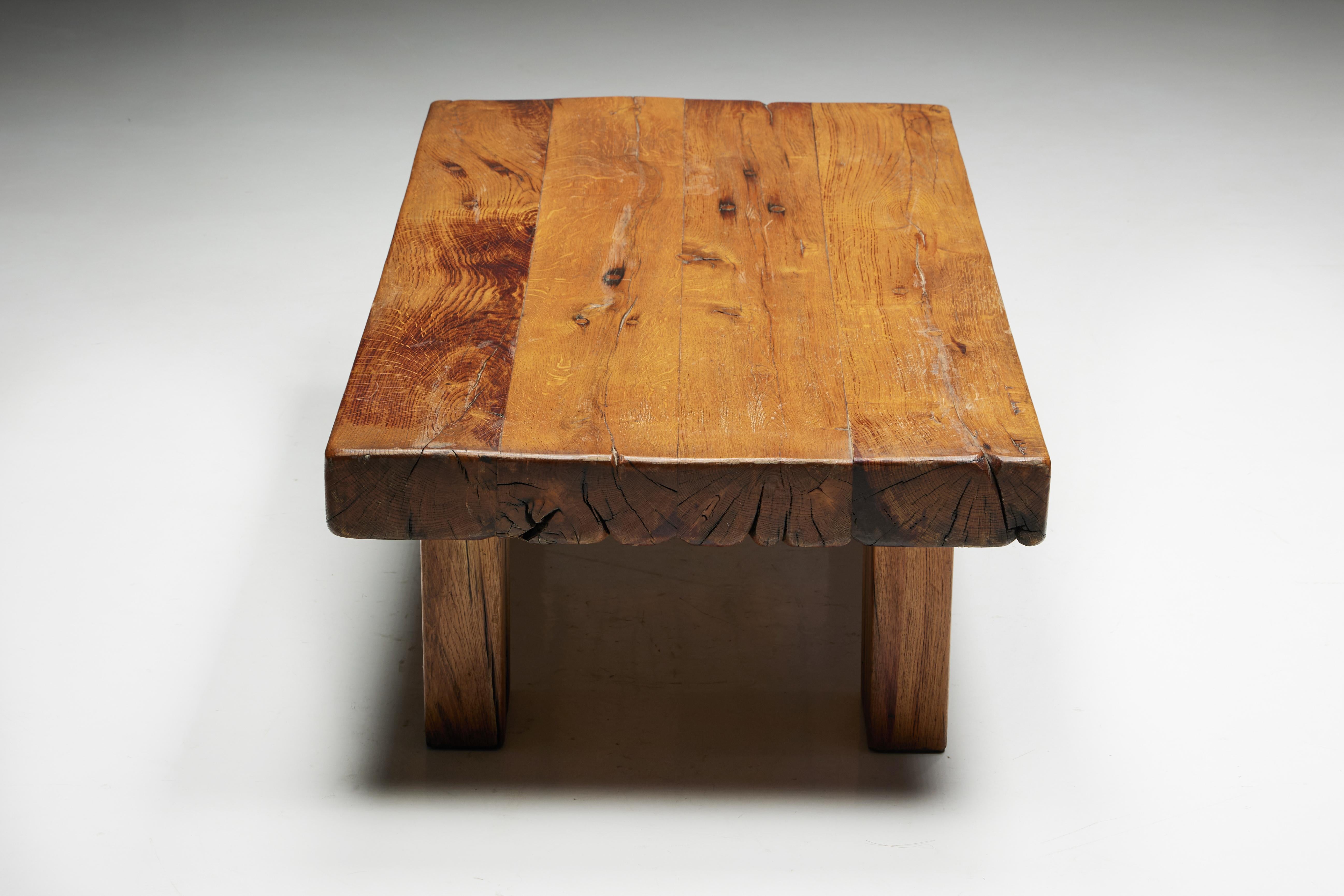 Rustic Artisan Coffee Table, France, 1950s For Sale 1