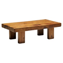 Antique Rustic Artisan Coffee Table, France, 1950s