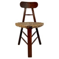 Rustic Arts & Crafts Chair, Netherlands, Mid-20th Century