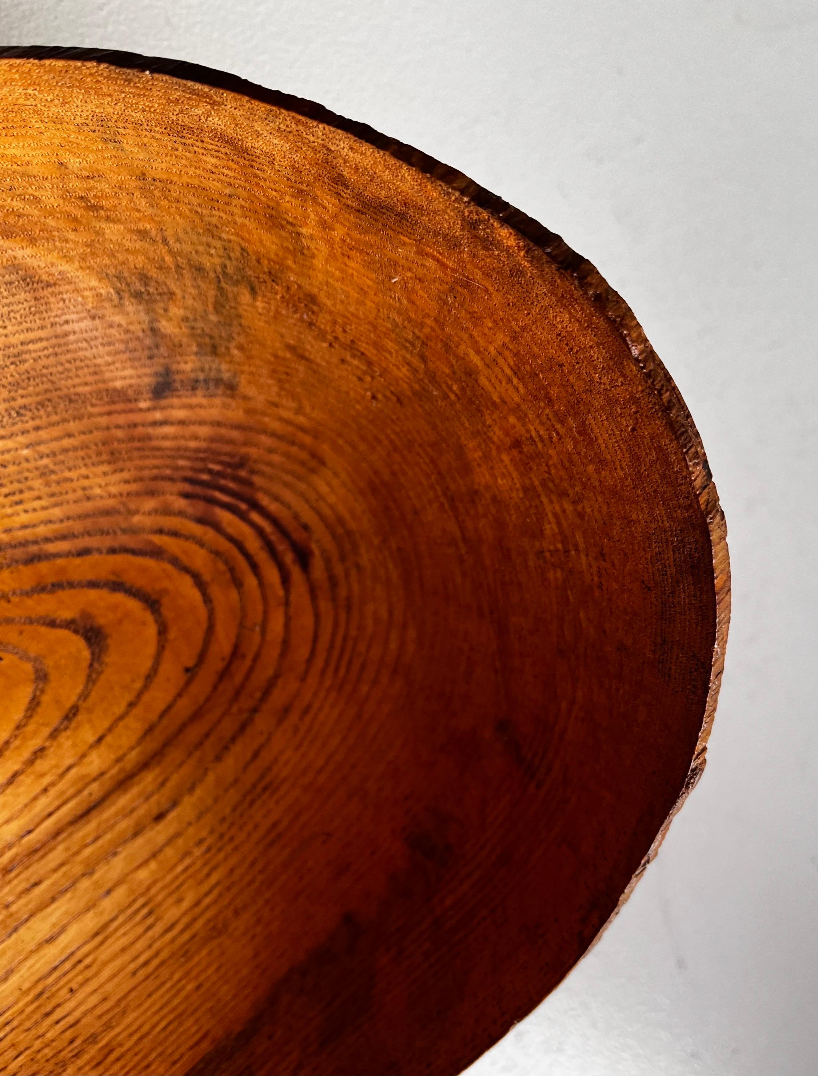 Rustic Ash Wood Bowl with Natural Edge For Sale 6
