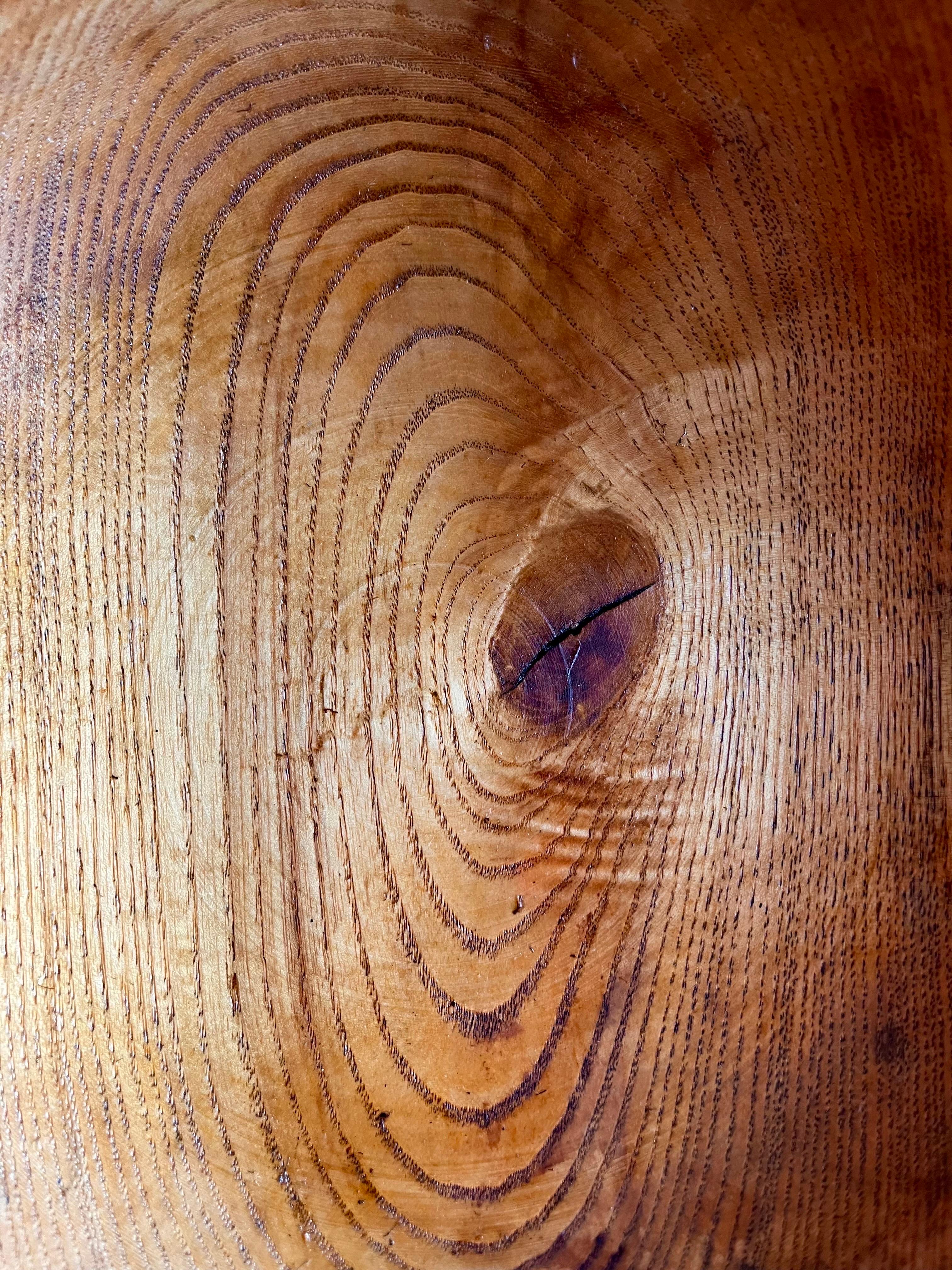Rustic Ash Wood Bowl with Natural Edge For Sale 8
