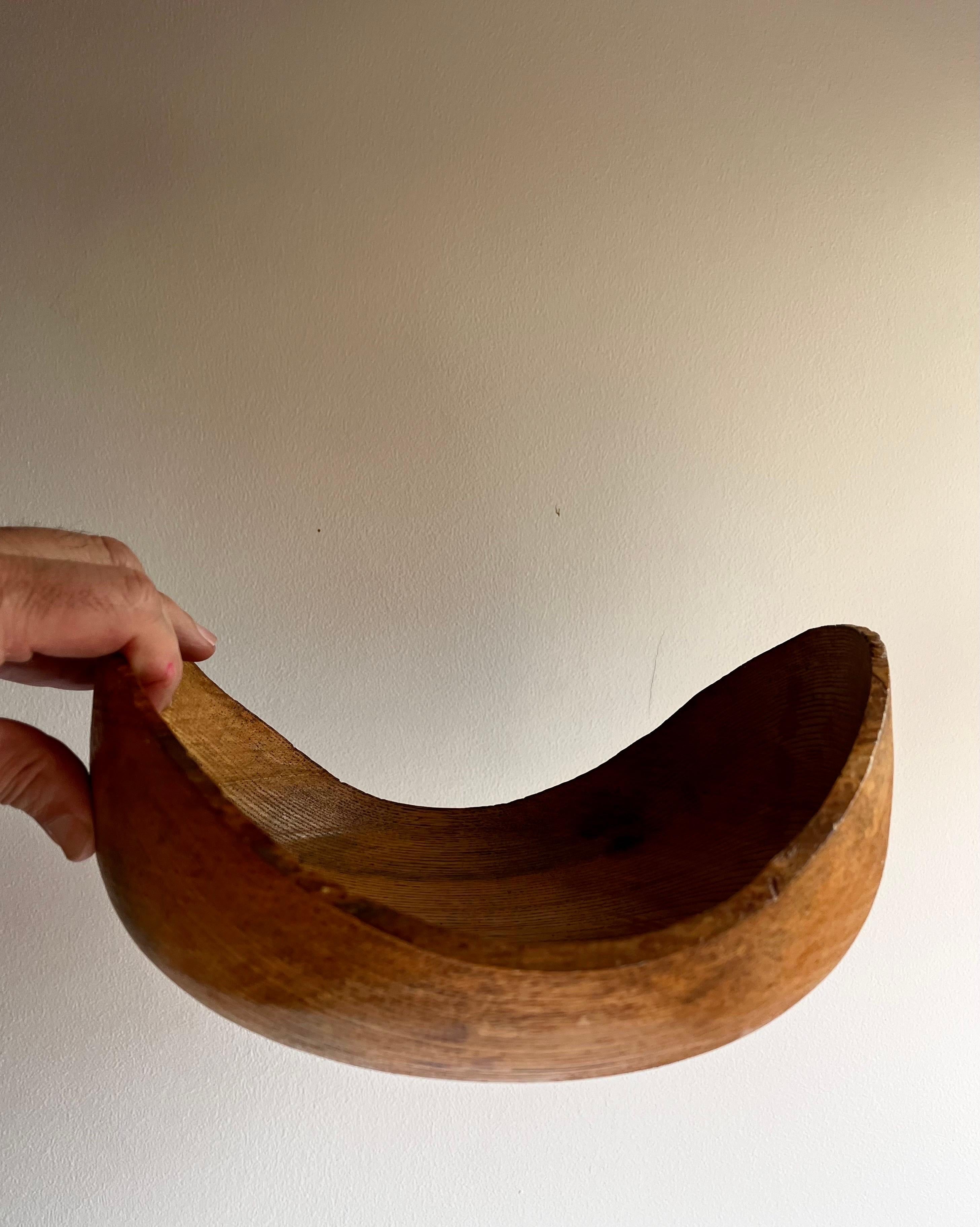 Rustic Ash Wood Bowl with Natural Edge For Sale 9