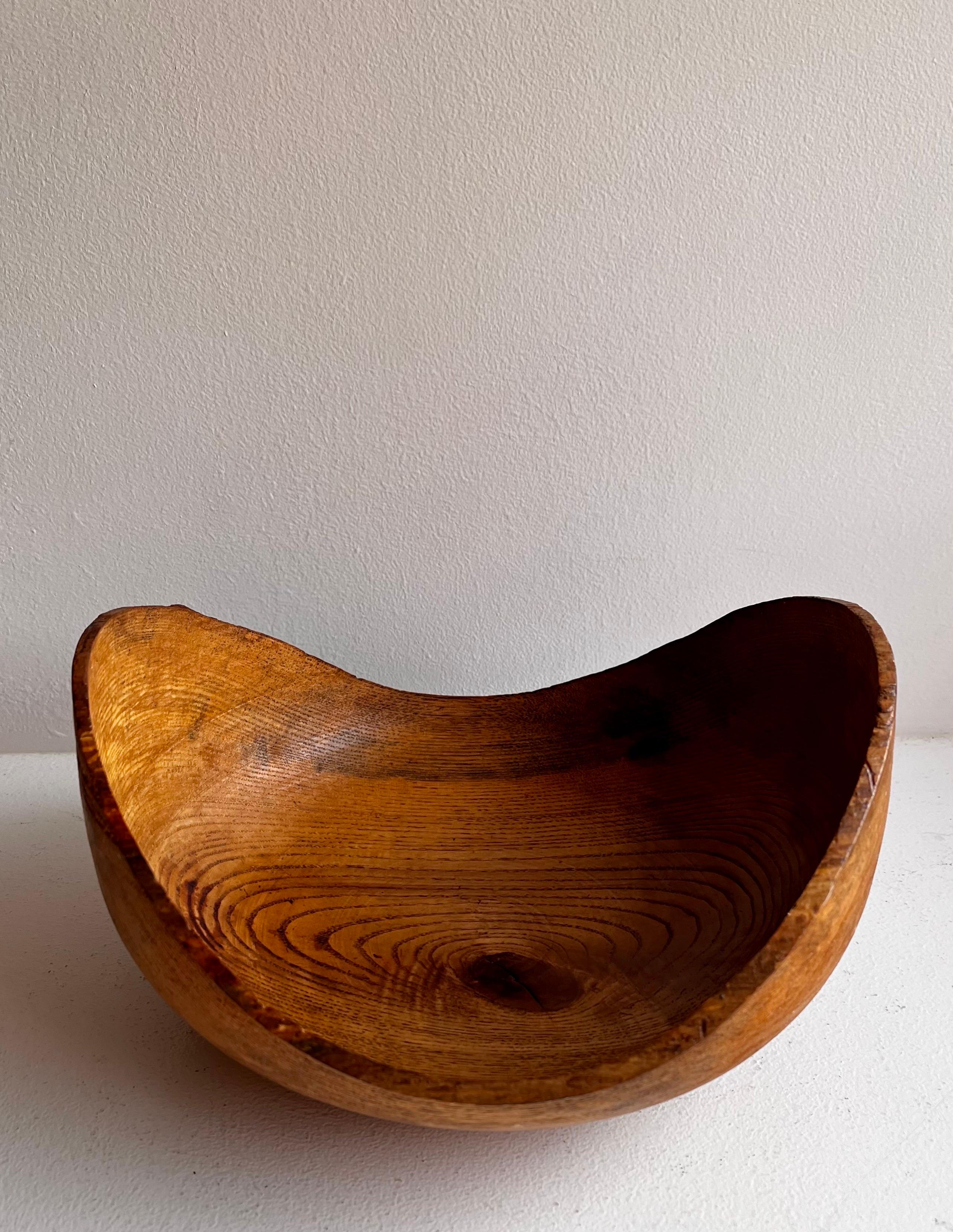 Rustic Ash Wood Bowl with Natural Edge

