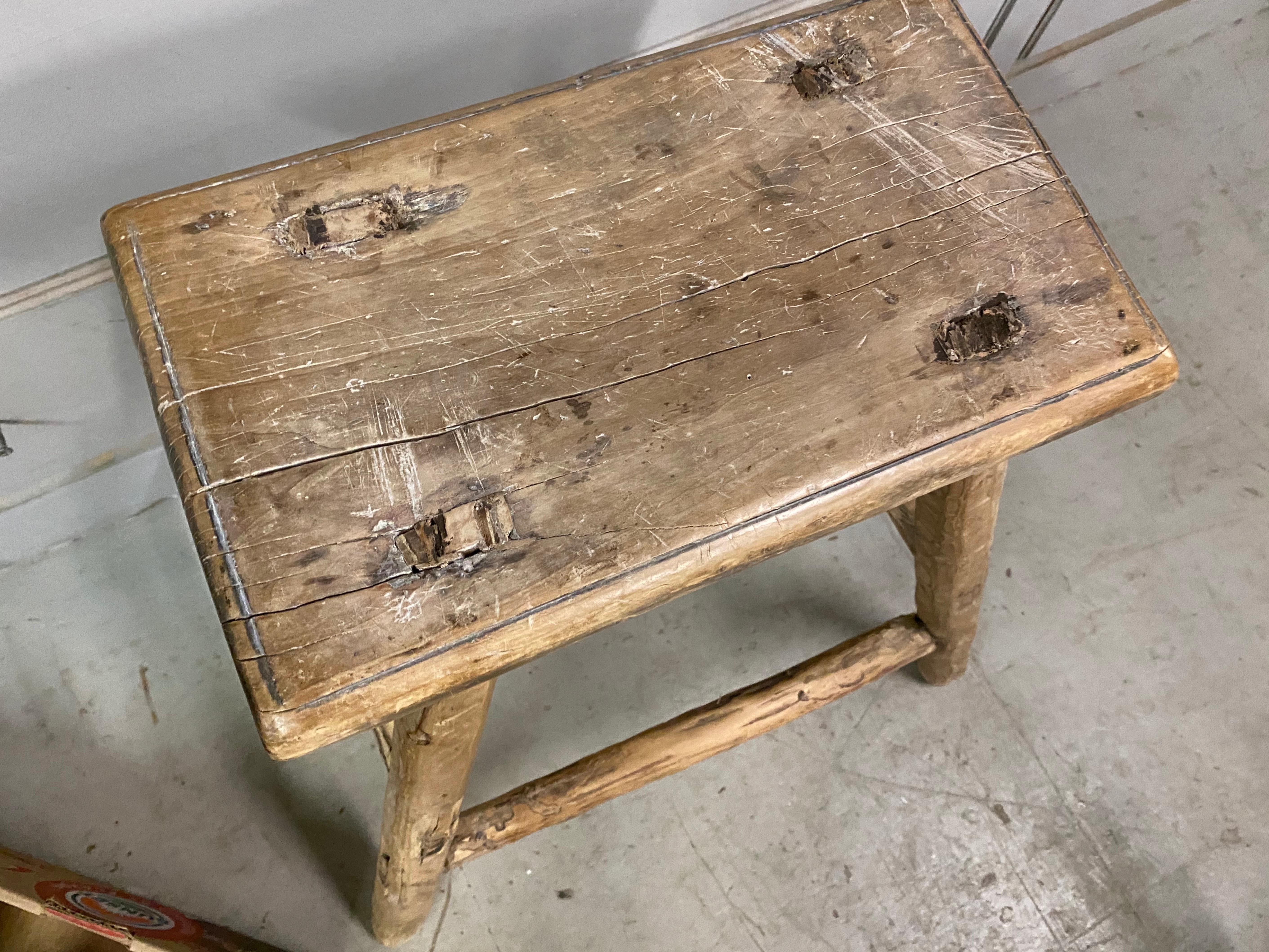 Chinese Rustic Asian Elm Stool