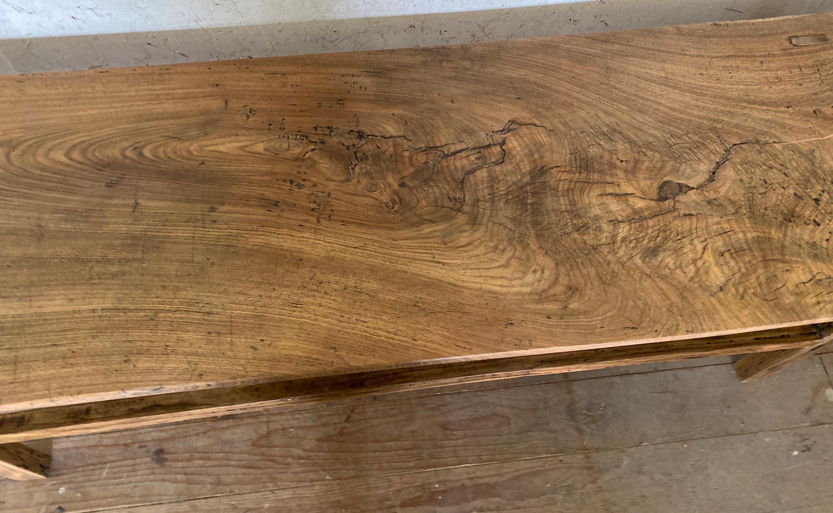 Country Rustic Asian Plank Top Coffee Table or Bench For Sale