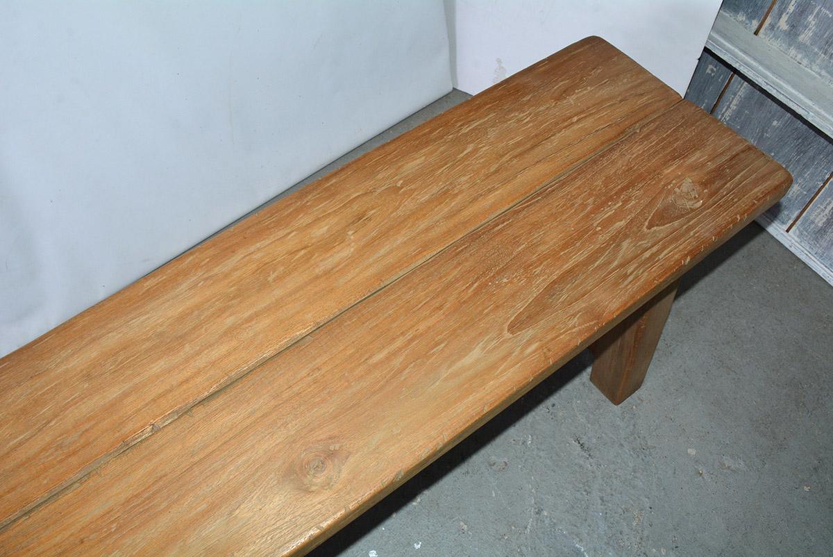 Rustic Asian Teak Wood Bench/Coffee Table -- Pair Available For Sale 1