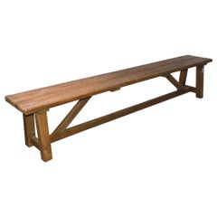 Banc/table basse asiatique rustique en bois de teck - Paire disponible