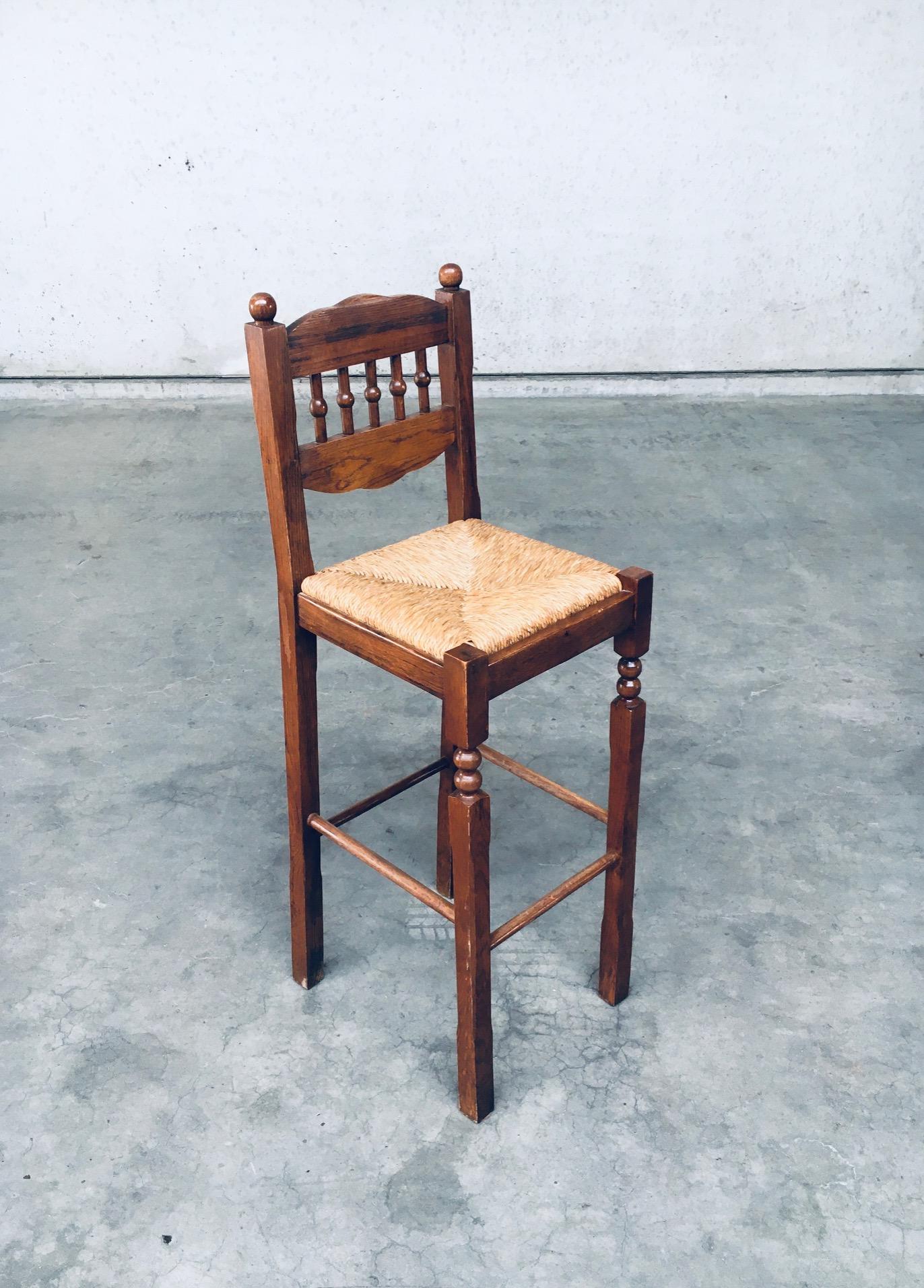Mid-20th Century Rustic Bar Stool Set in the Style of Charles Dudouyt, Romania 1960s