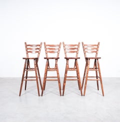 Rustic Bar Stools Midcentury from Birch Wood, Germany, 1970