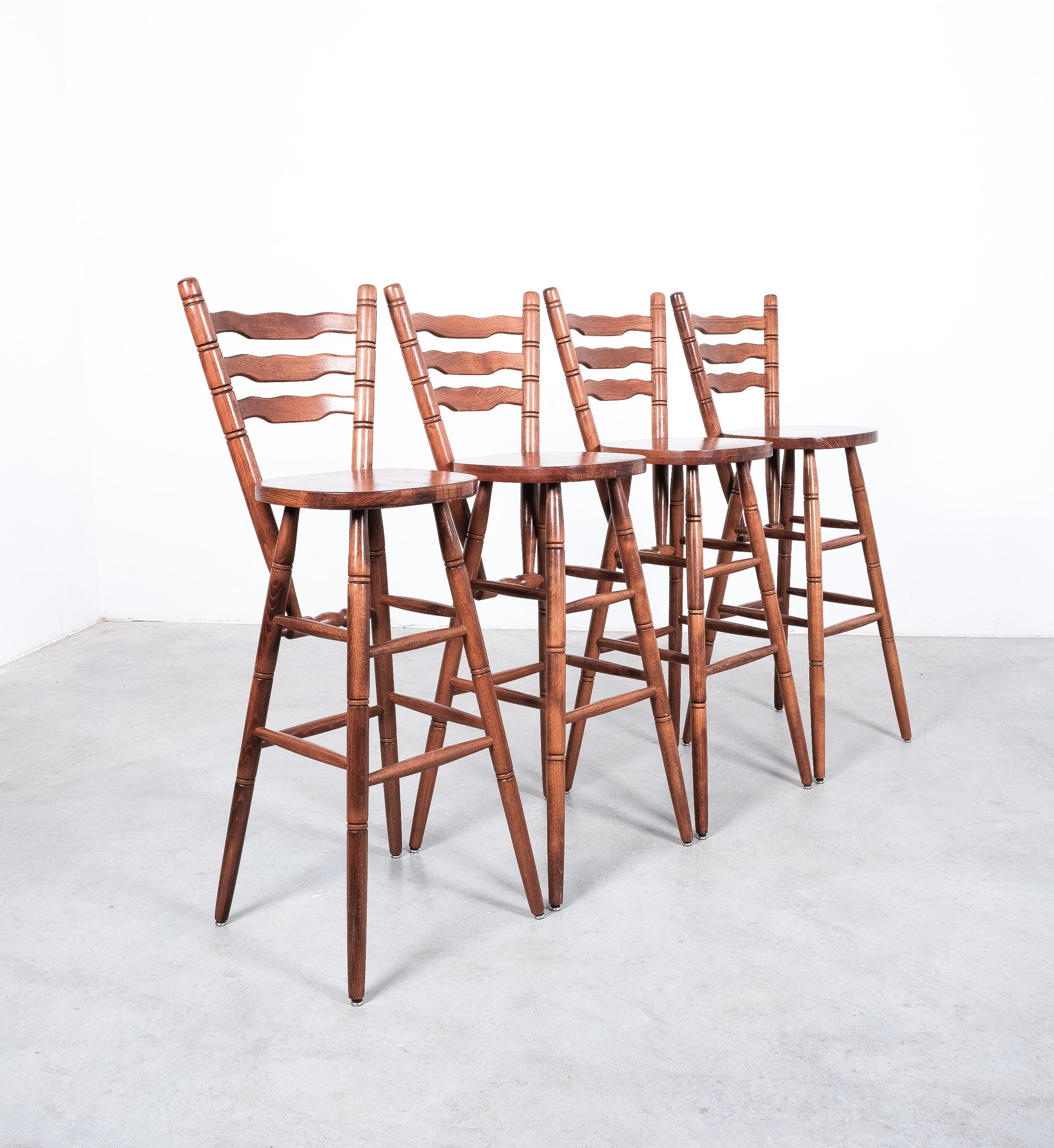 Late 20th Century Rustic Bar Stools Midcentury from Birch Wood, Germany, 1970 For Sale
