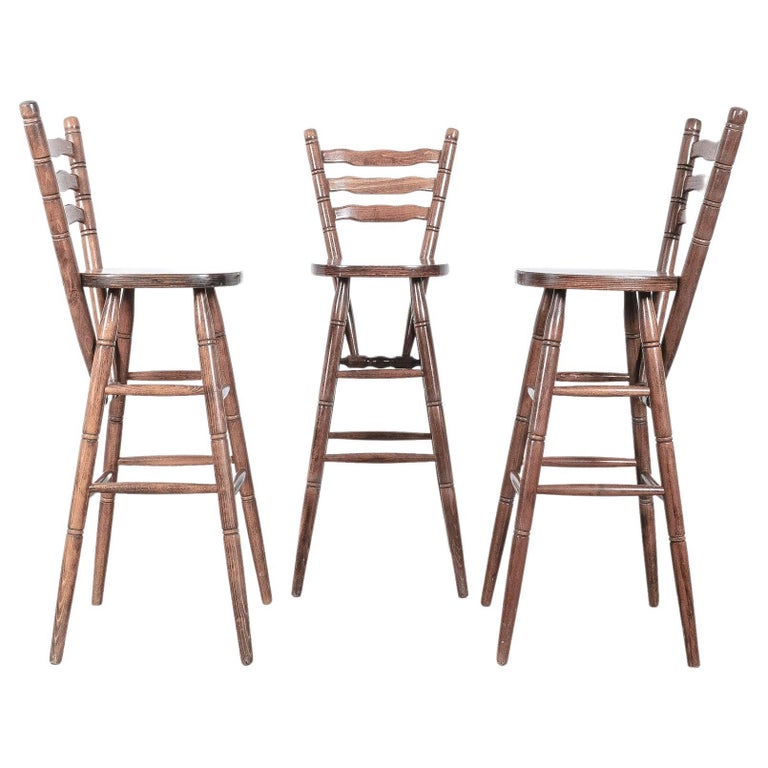 Rustic Bar Stools Midcentury from Birch Wood, Germany, 1970 For Sale at