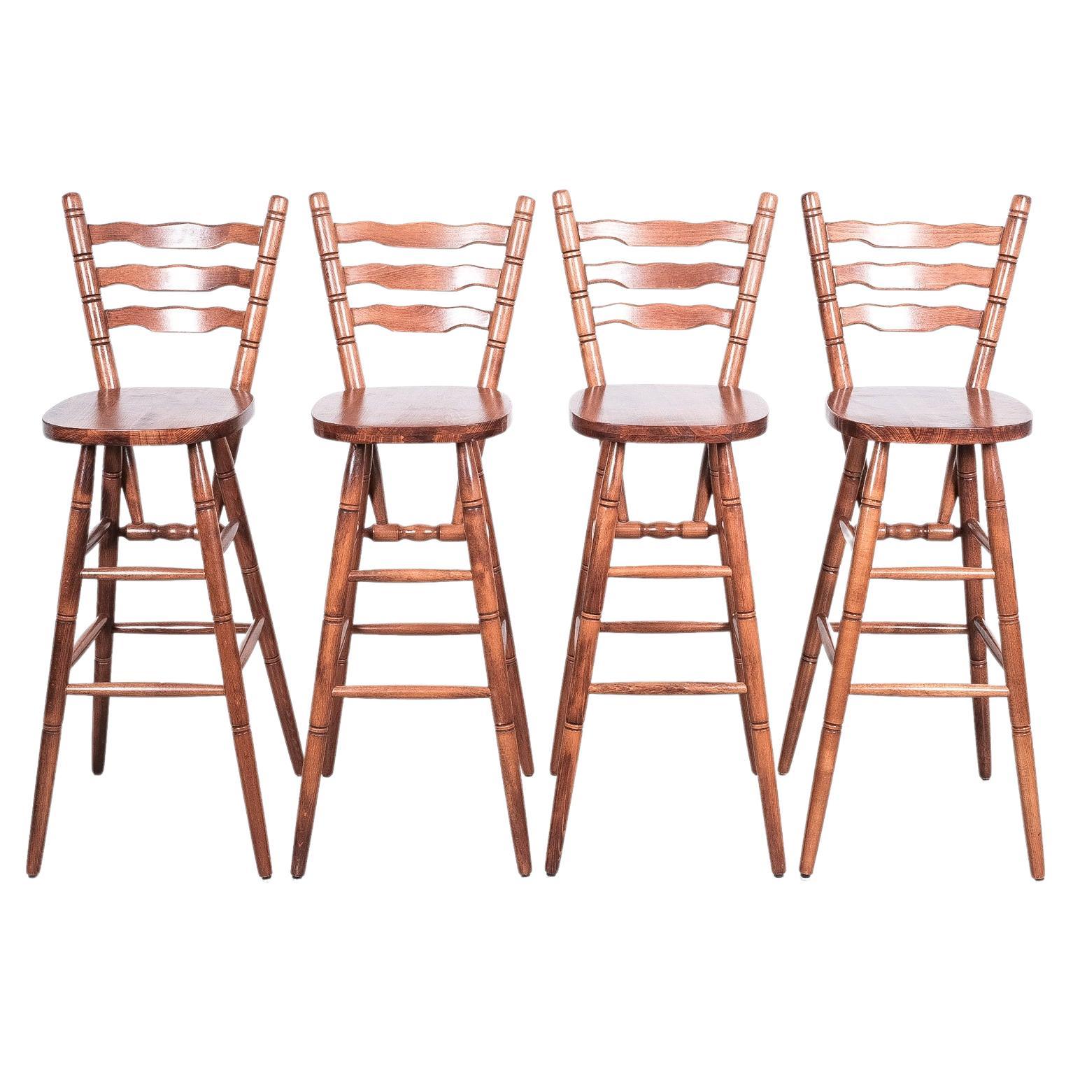 Rustic Bar Stools Midcentury from Birch Wood, Germany, 1970