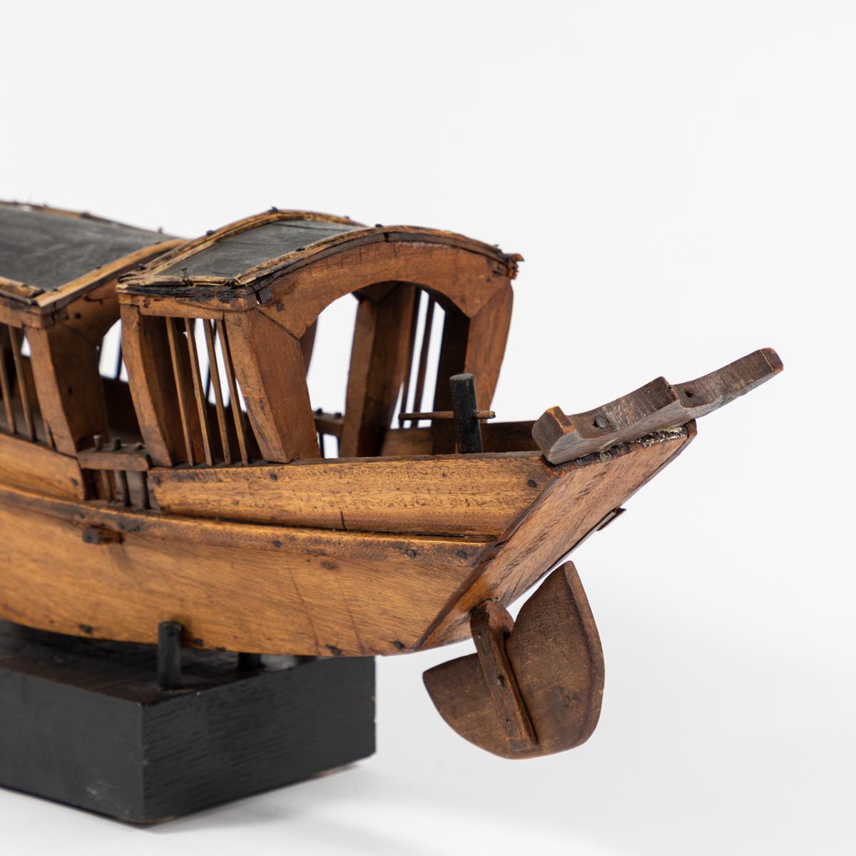 Folk Art Rustic Belgian Wooden Boat