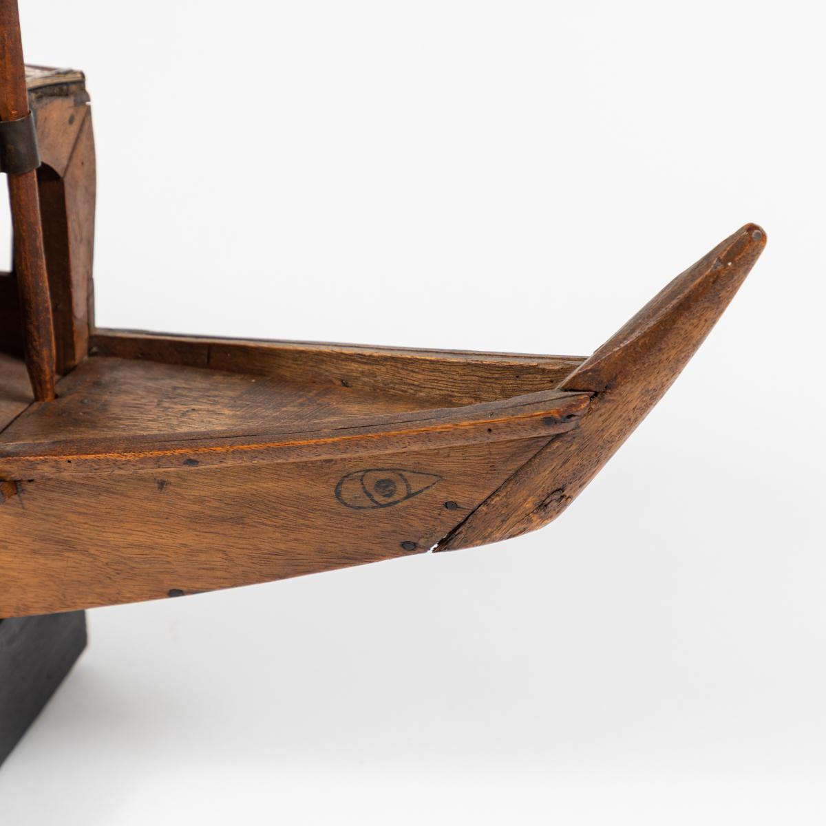 19th Century Rustic Belgian Wooden Boat