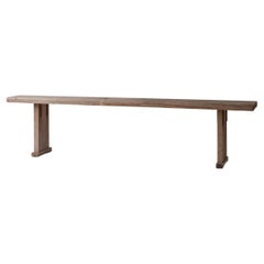 Rustic Bench in Elm from France, Designed and Handmade in the 1950s