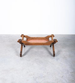 Rustic Bespoke Oak Table with Ceramic Tile Tray, France, 1960
