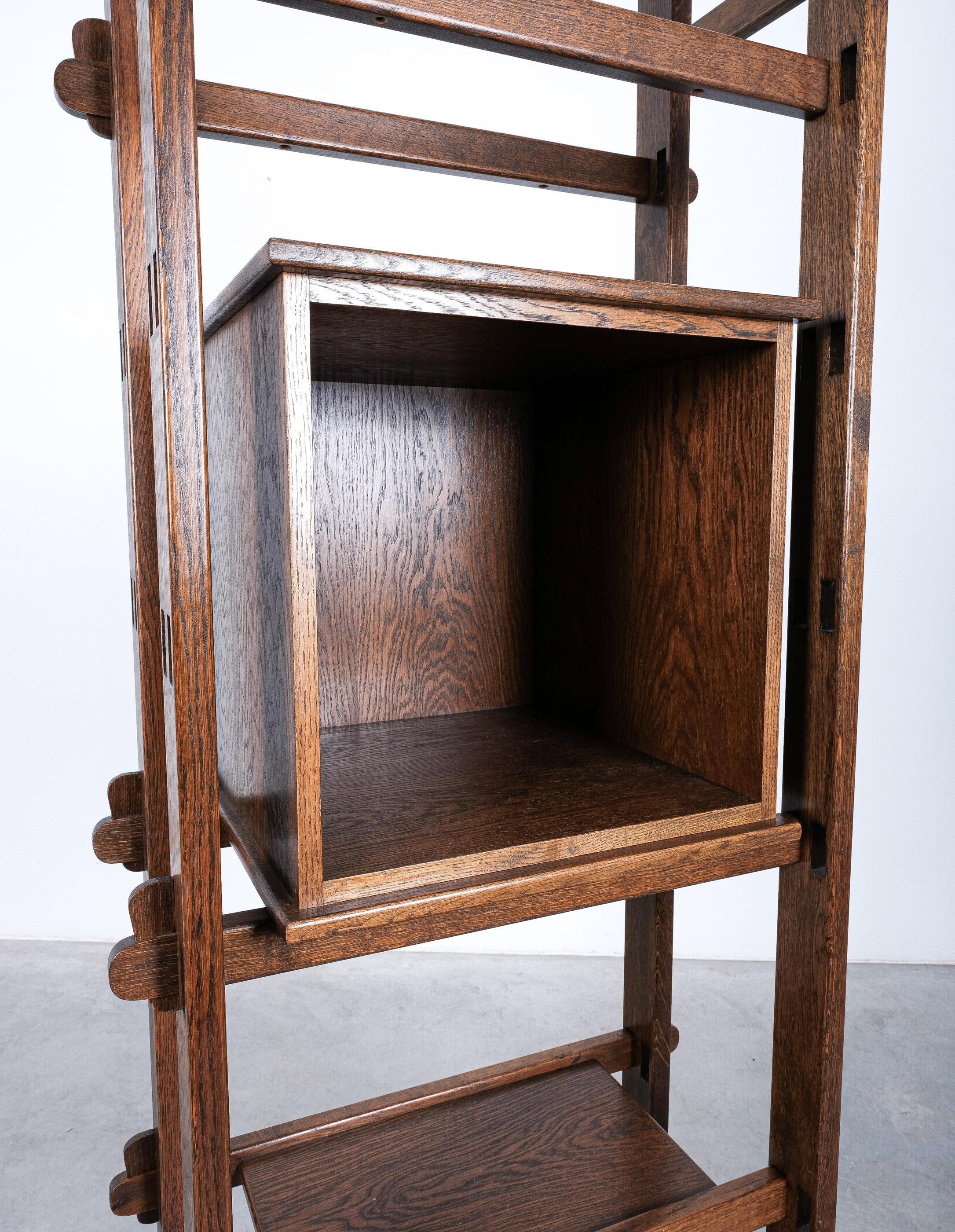 Rustic Bespoke Plug-In Shelf Unit System Etagere from Oak, France, 1960 9