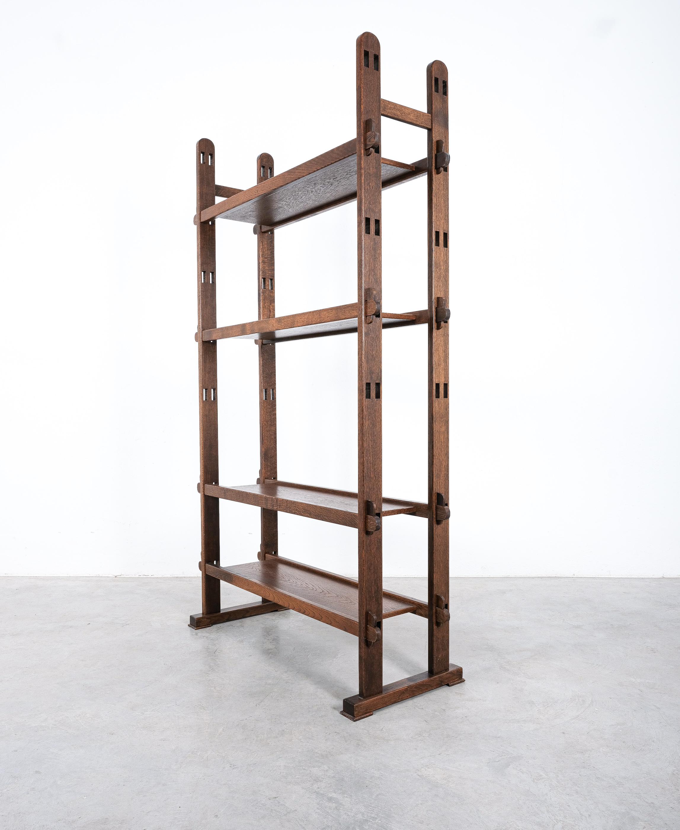 Rustic Bespoke Plug-In Shelf Unit System Etagere from Oak, France, 1960 In Good Condition In Vienna, AT