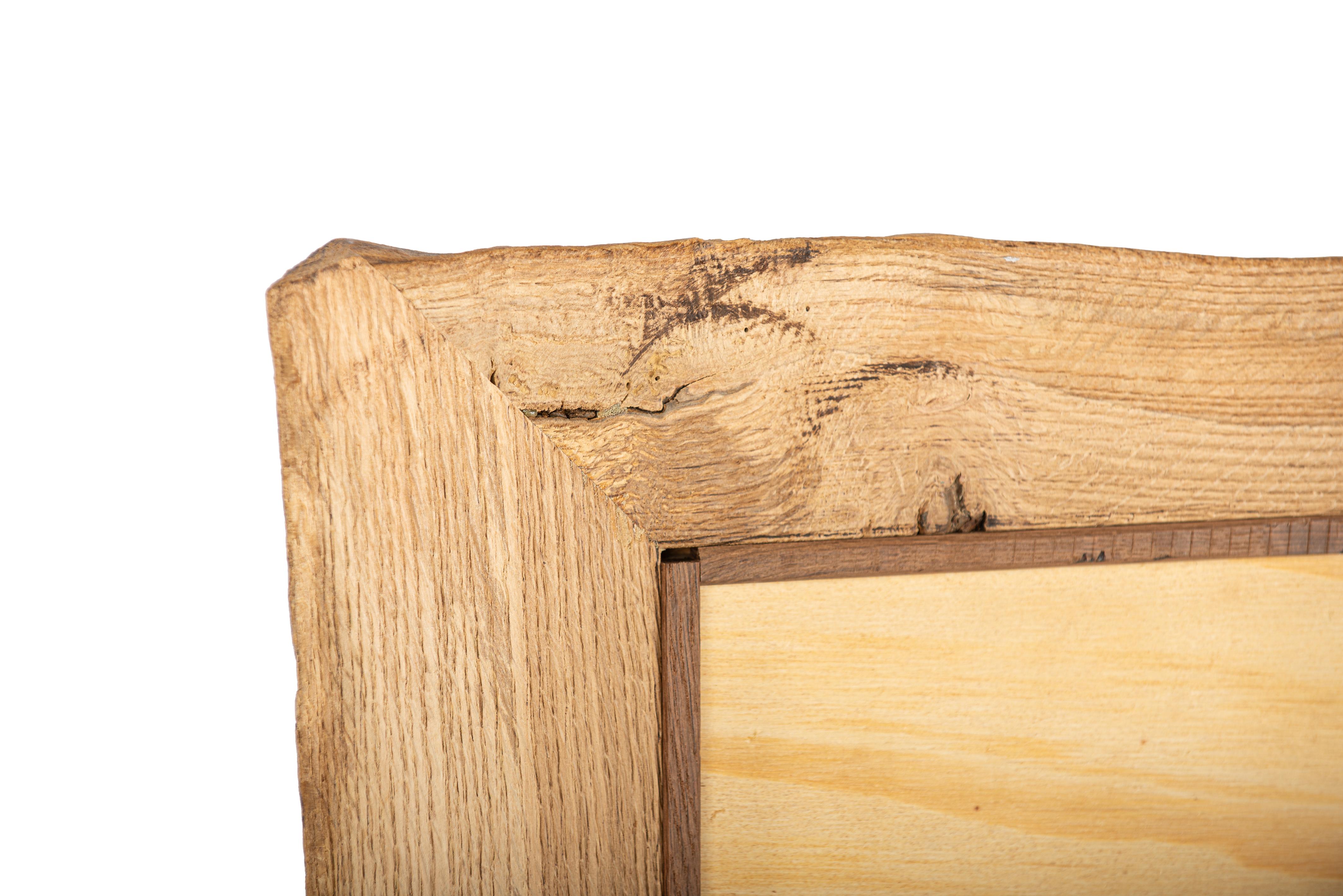 Contemporary Rustic Bespoke Solid European Summer Oak Natural Live Edge Tree Trunk Mirror For Sale