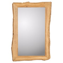 Specchio rustico su misura in legno massiccio europeo di Oak Oak Nature con bordo vivo